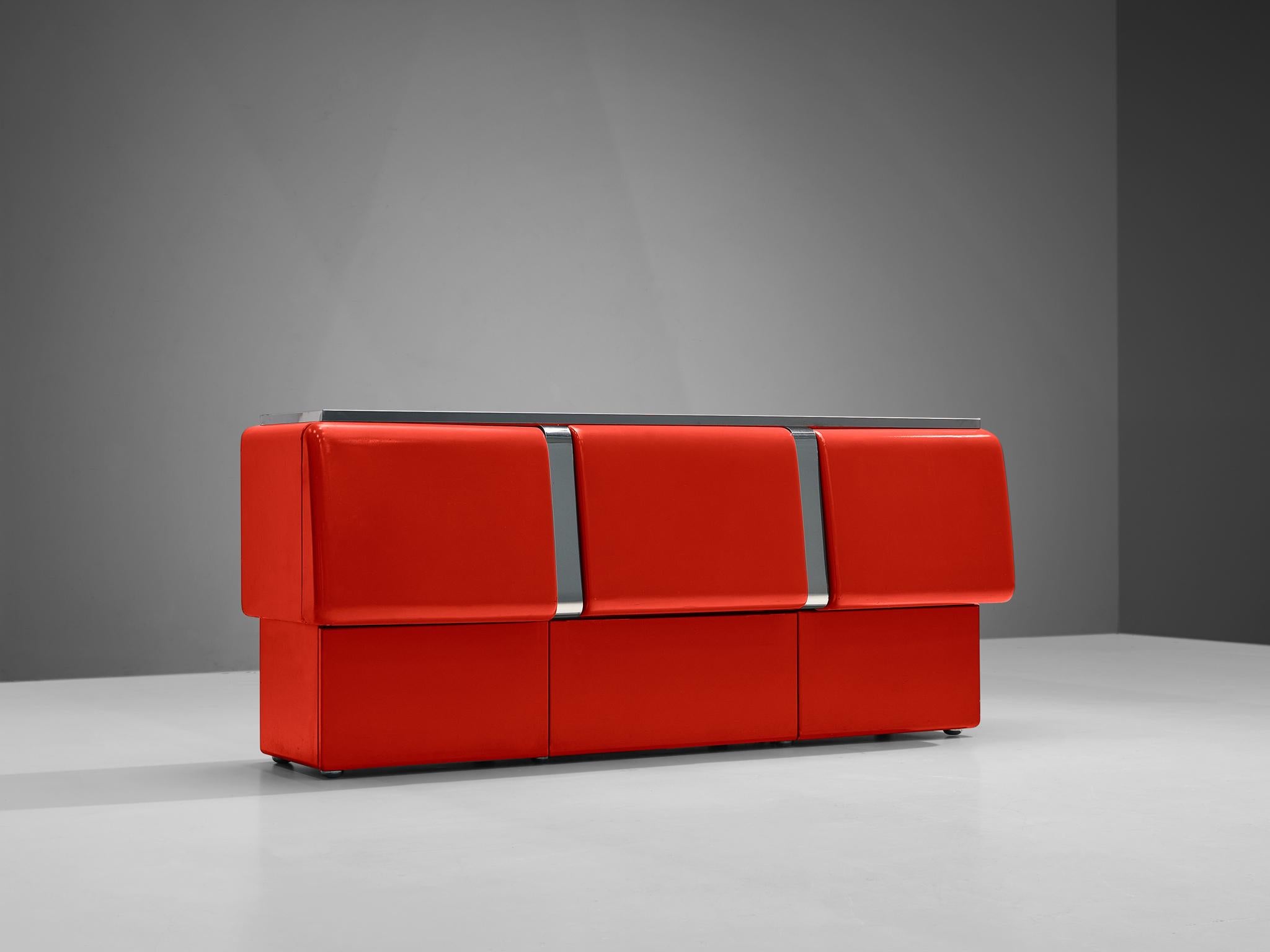 Post-Modern Vittorio Introini for Saporiti 'Colby' Sideboard in Red