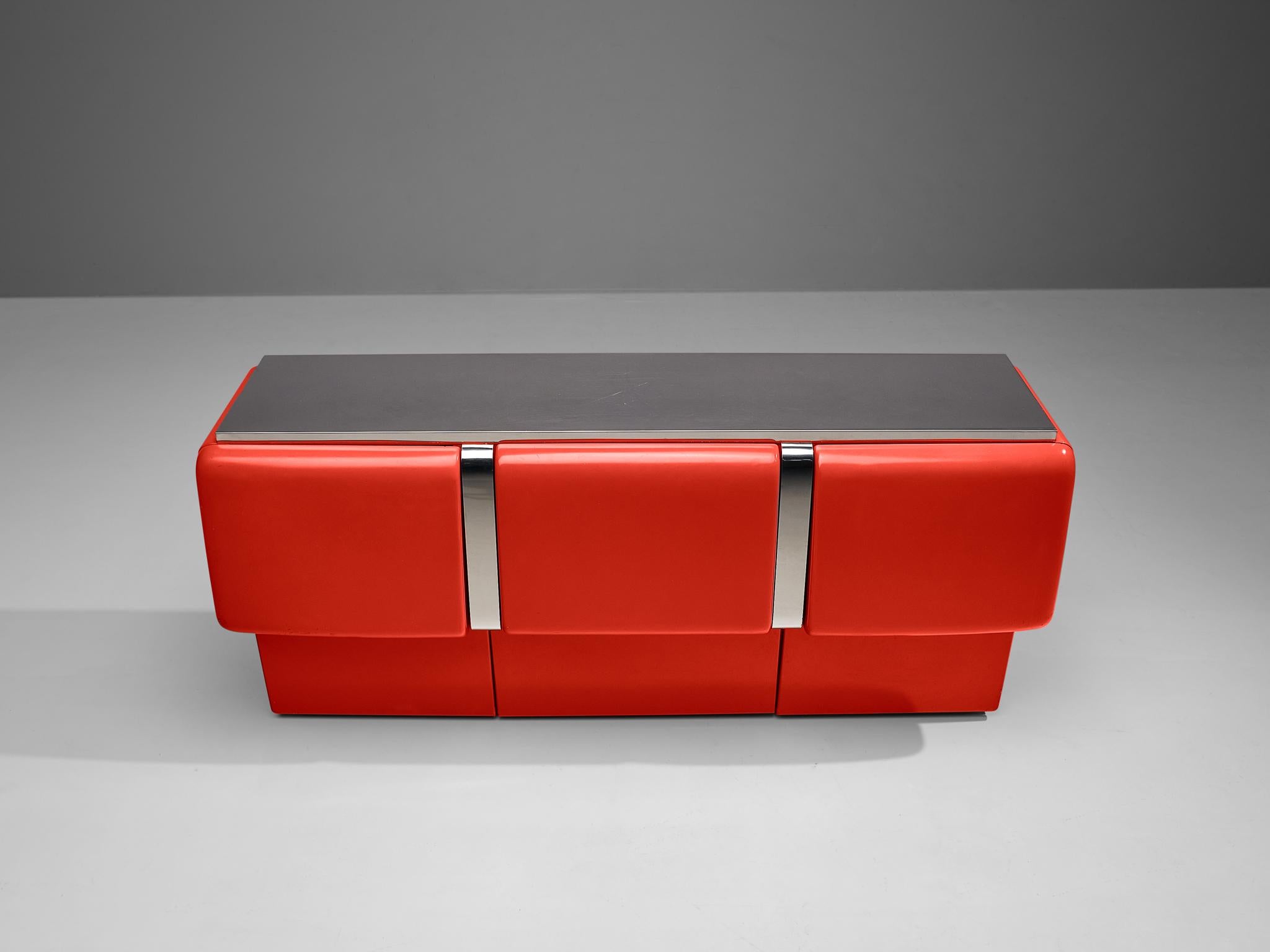 Vittorio Introini for Saporiti 'Colby' Sideboard in Red 1