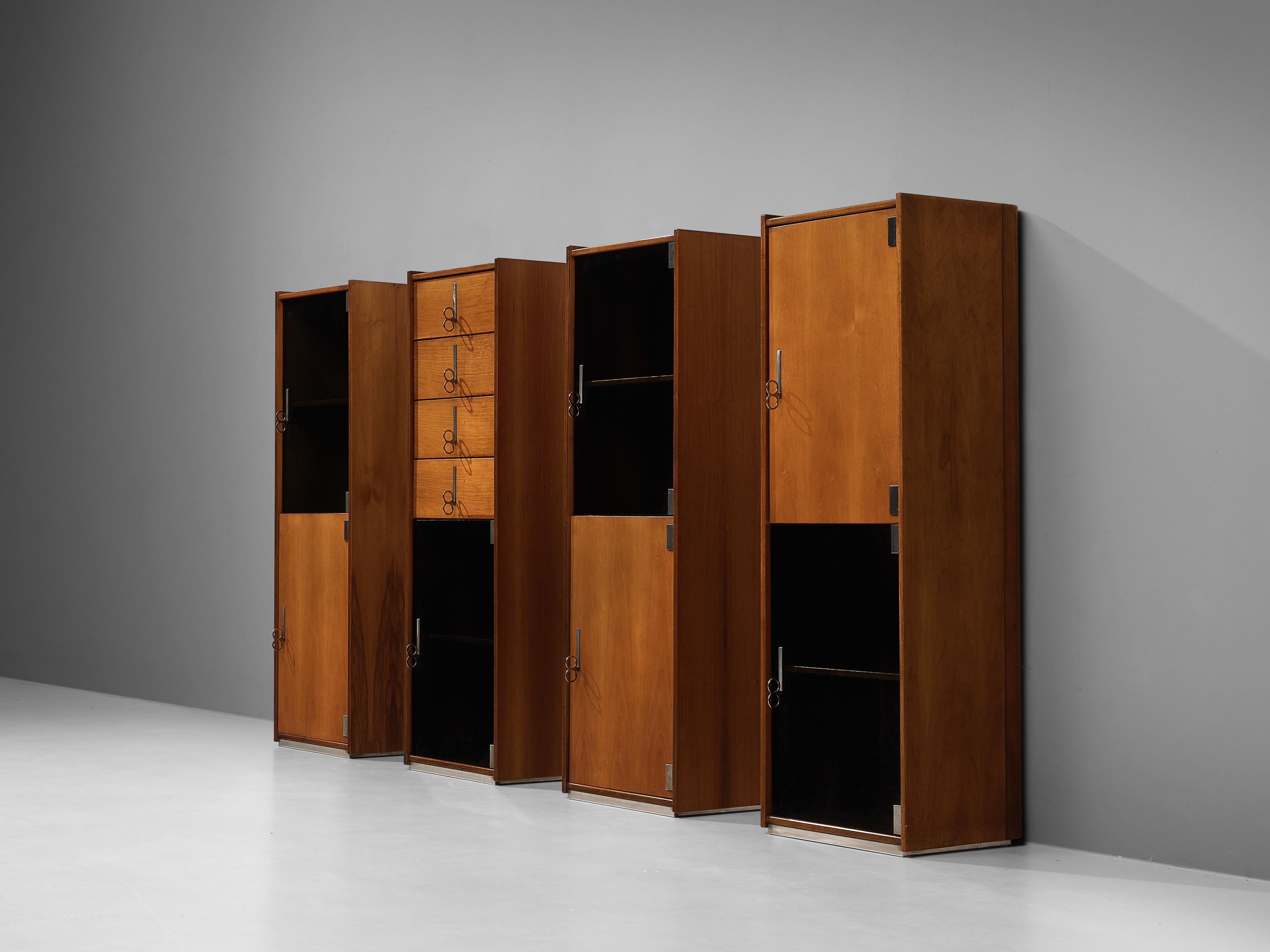 Vittorio Introini for Saporiti Free-Standing Modular Cabinets in Walnut 3