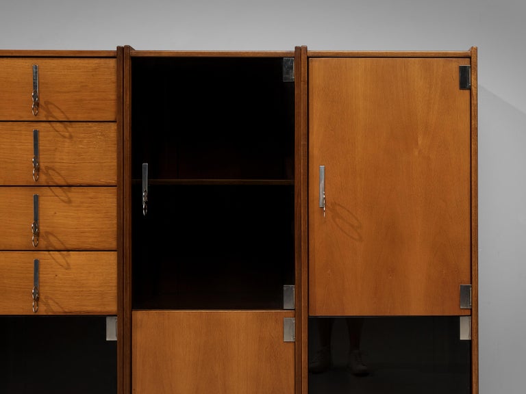 Vittorio Introini for Saporiti Free-Standing Modular Cabinets in Walnut For Sale 4