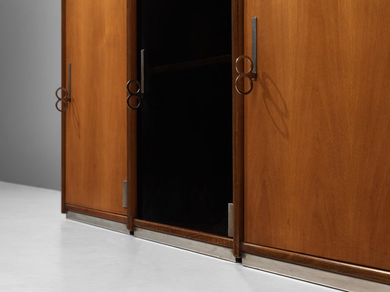 Vittorio Introini for Saporiti Free-Standing Modular Cabinets in Walnut For Sale 8