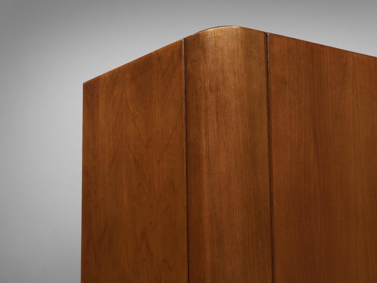 Metal Vittorio Introini for Saporiti Free-Standing Modular Cabinets in Walnut For Sale
