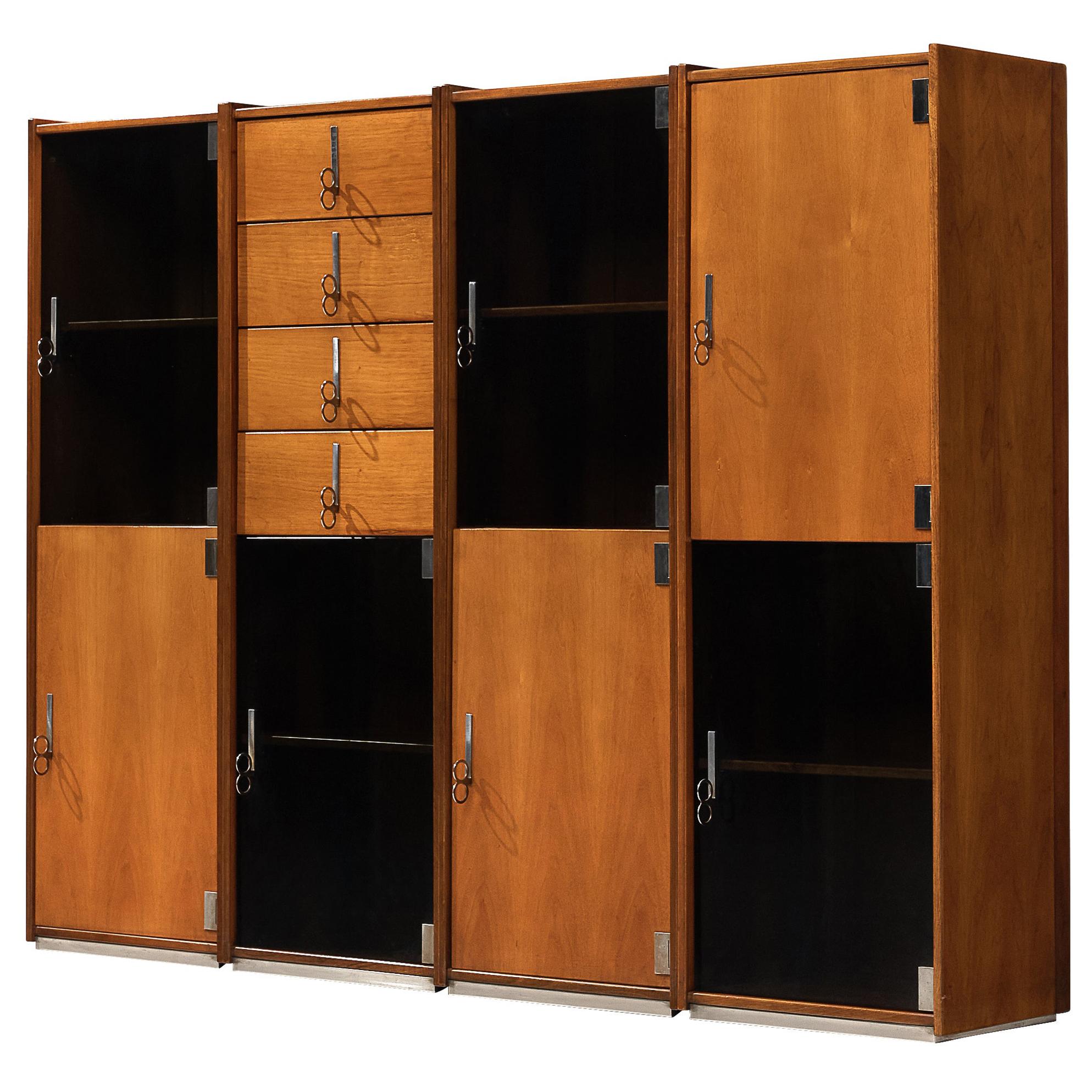 Vittorio Introini for Saporiti Free-Standing Modular Cabinets in Walnut