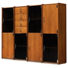 Vittorio Introini for Saporiti Free-Standing Modular Cabinets in Walnut