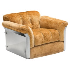 Vintage Vittorio Introini for Saporiti 'Larissa' Lounge Chair in Velvet 
