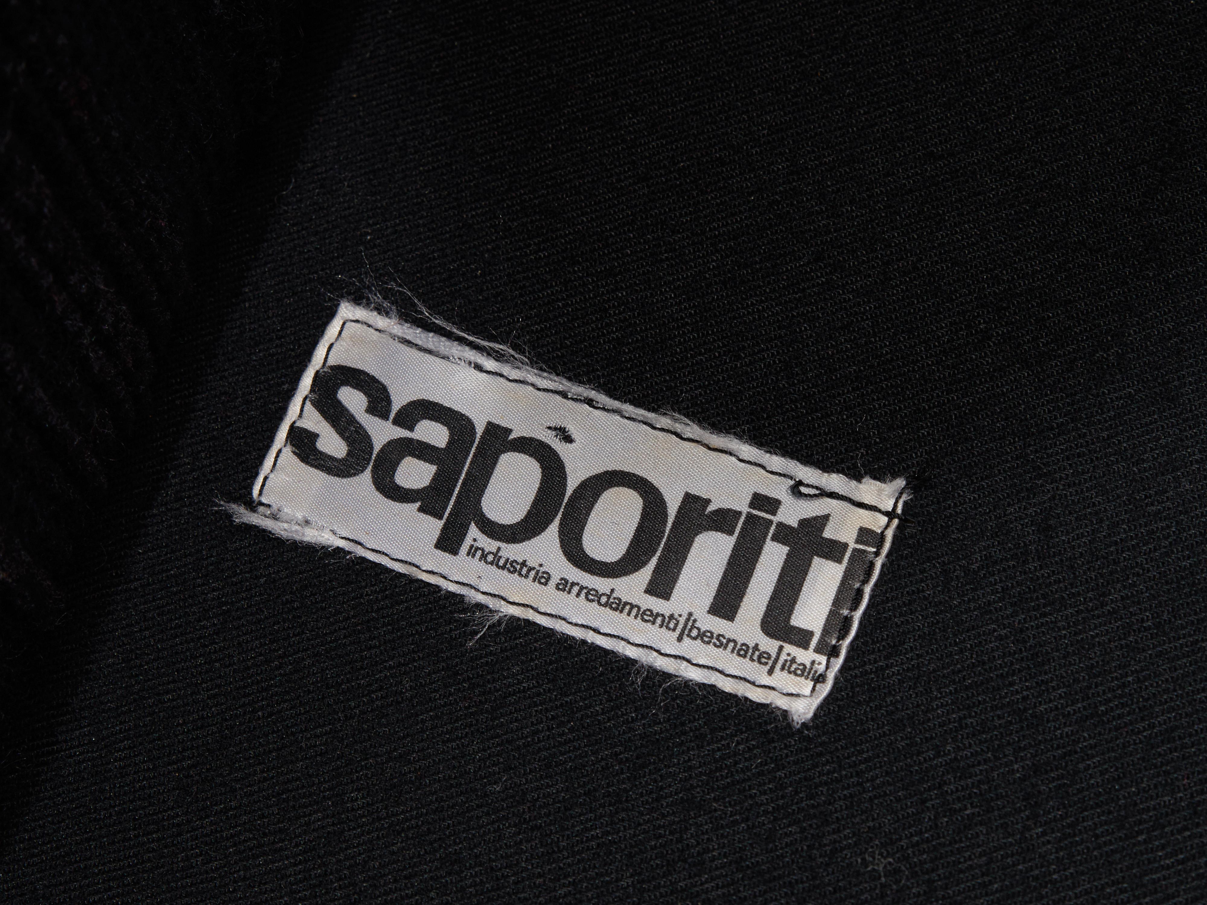 Fabric Vittorio Introini for Saporiti 'Larissa' Sofa in Purple Black Upholstery For Sale