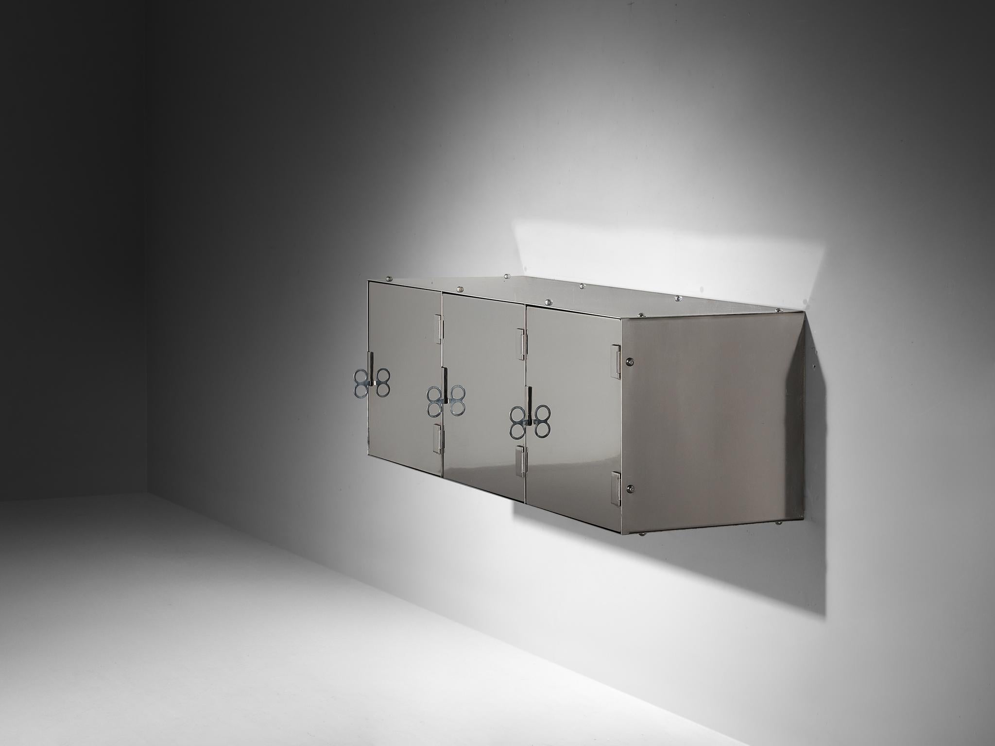 Italian Vittorio Introini for Saporiti Mirrored Sideboard Polished Aluminum