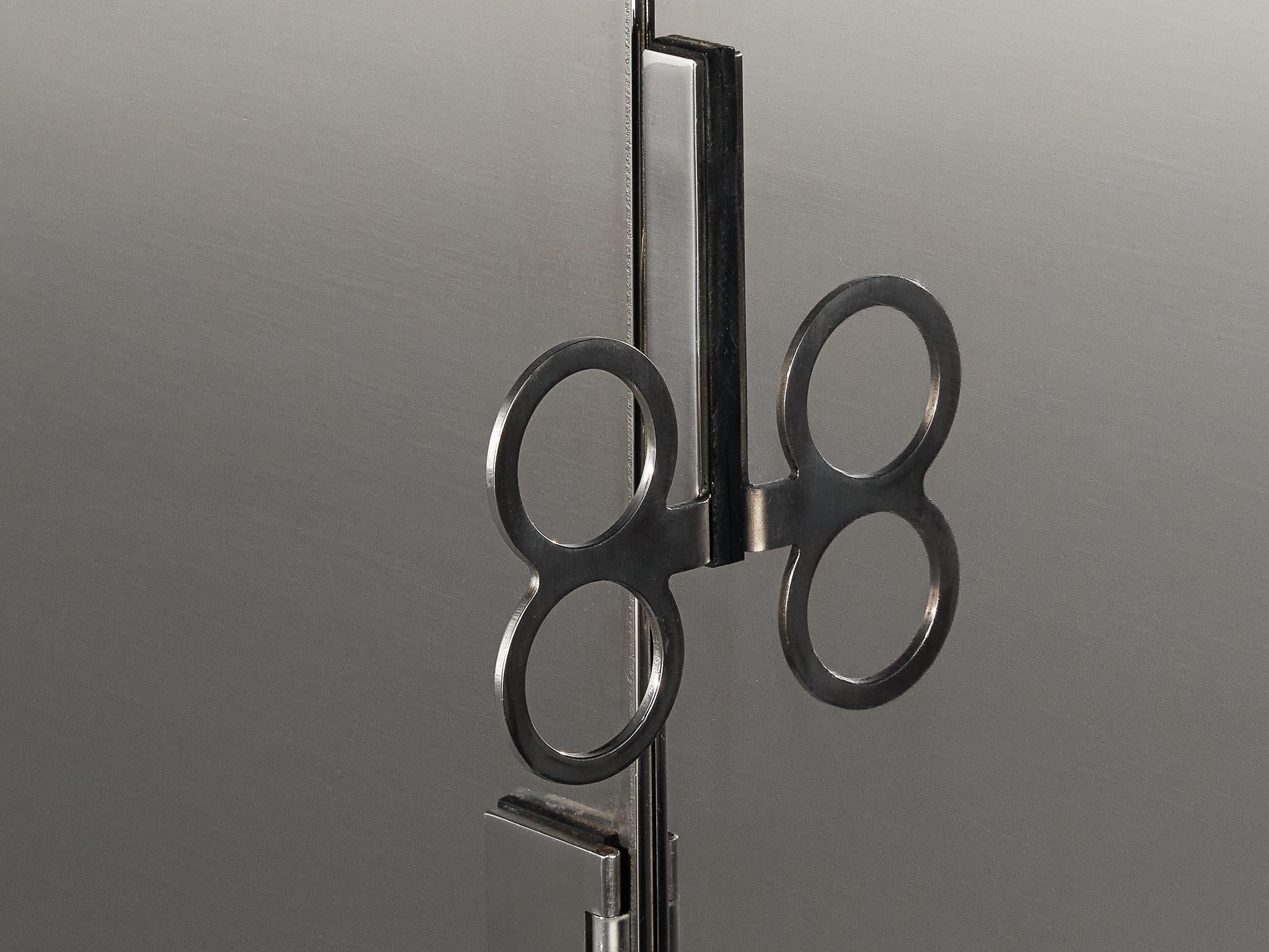 Mid-20th Century Vittorio Introini for Saporiti Mirrored Sideboard Polished Aluminum
