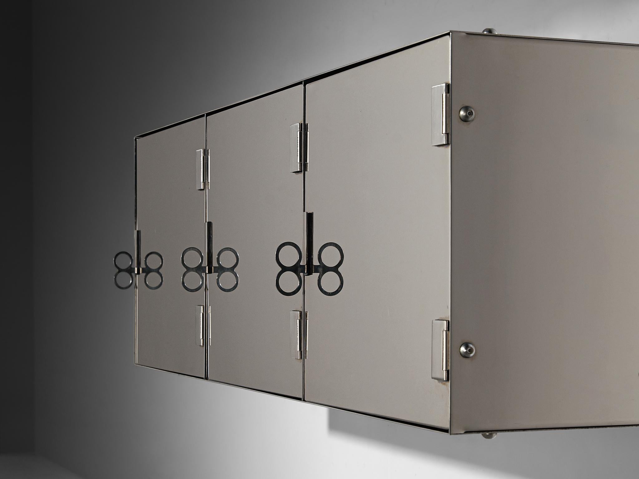Vittorio Introini for Saporiti Mirrored Sideboard Polished Aluminum 1