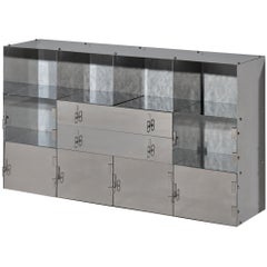 Vittorio Introini per Saporiti Credenza a specchio in vetro alluminio lucido