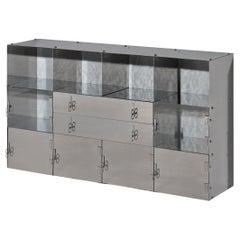 Buffet à miroirs Vittorio Introini pour Saporiti en aluminium poli