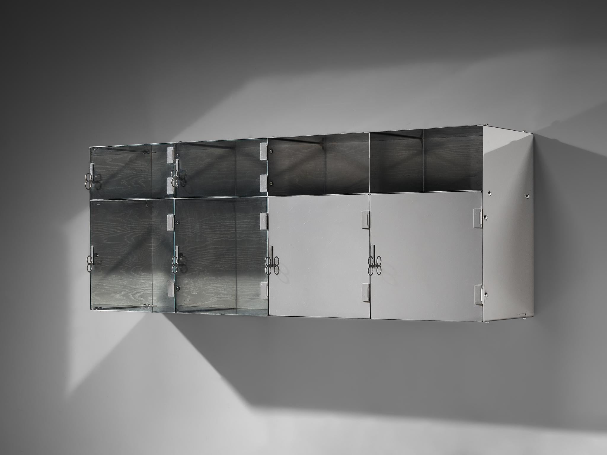 Vittorio Introini for Saporiti Mirrored Wall-Mounted Sideboard  For Sale 1