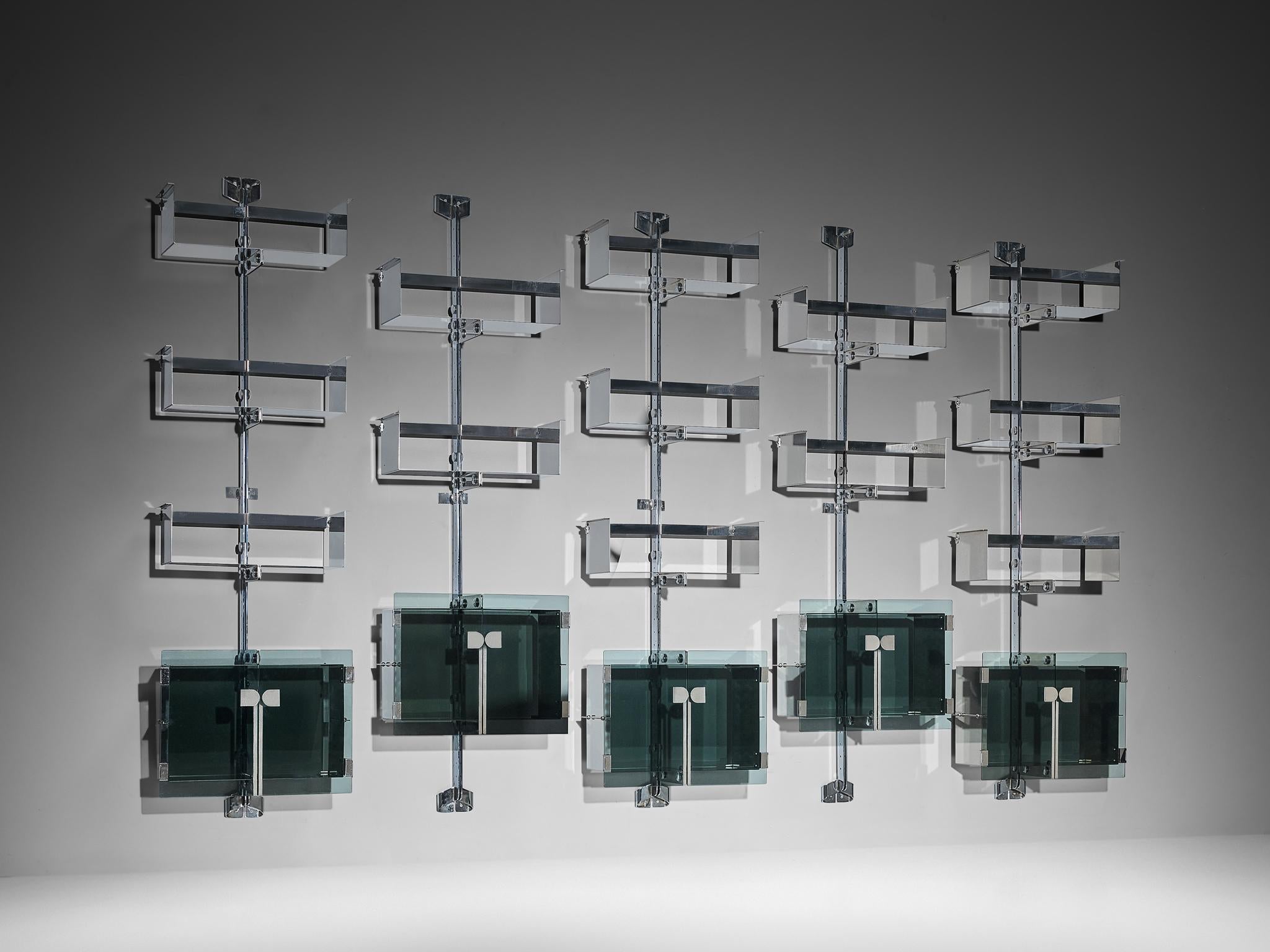 Modulares Wand Bücherregal „P700“ von Vittorio Introini für Saporiti aus Metall im Angebot 4