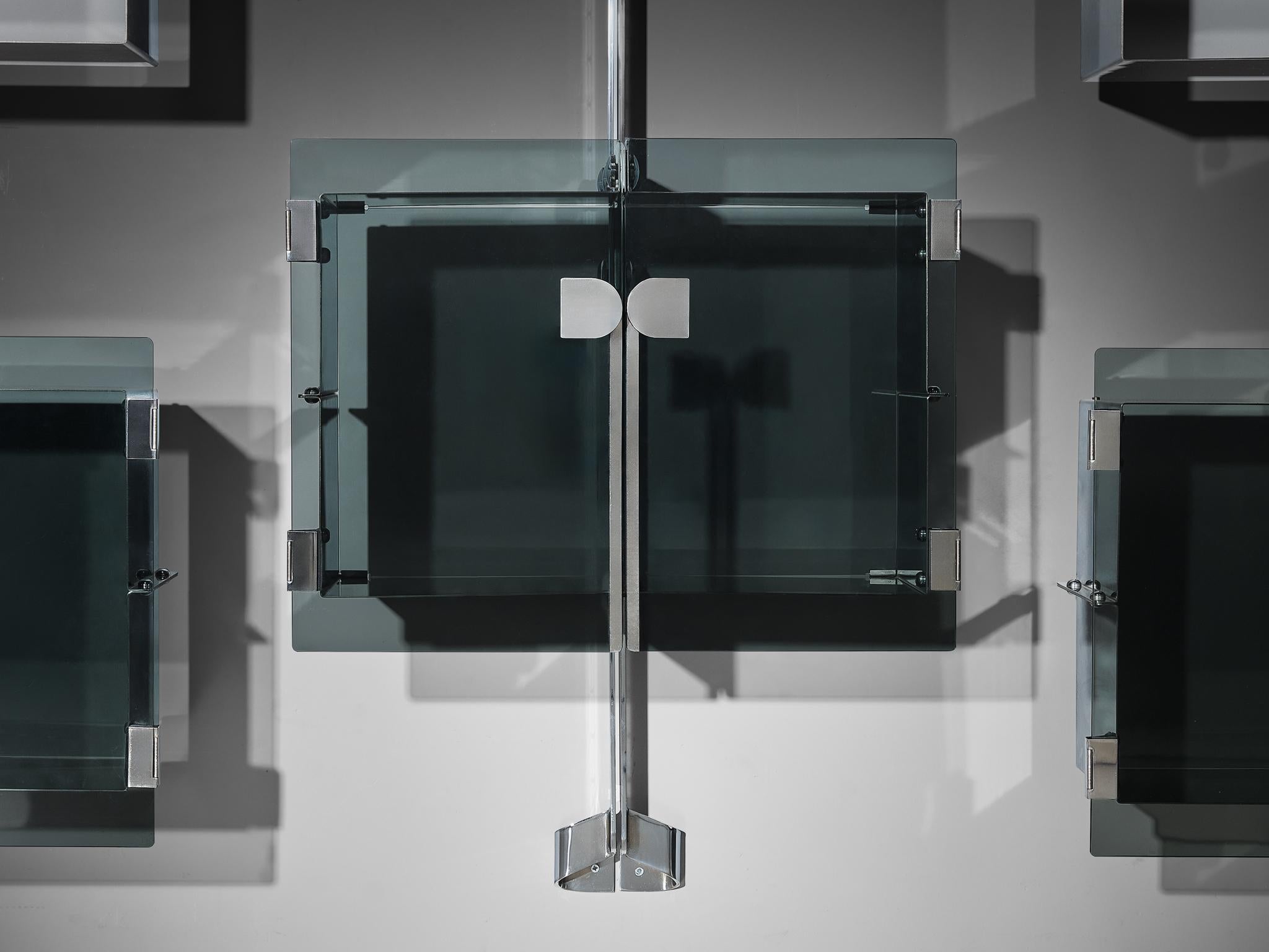 Modulares Wand Bücherregal „P700“ von Vittorio Introini für Saporiti aus Metall (Italienisch) im Angebot