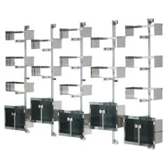 Vittorio Introini for Saporiti 'P700' Modular Wall Bookcase in Metal