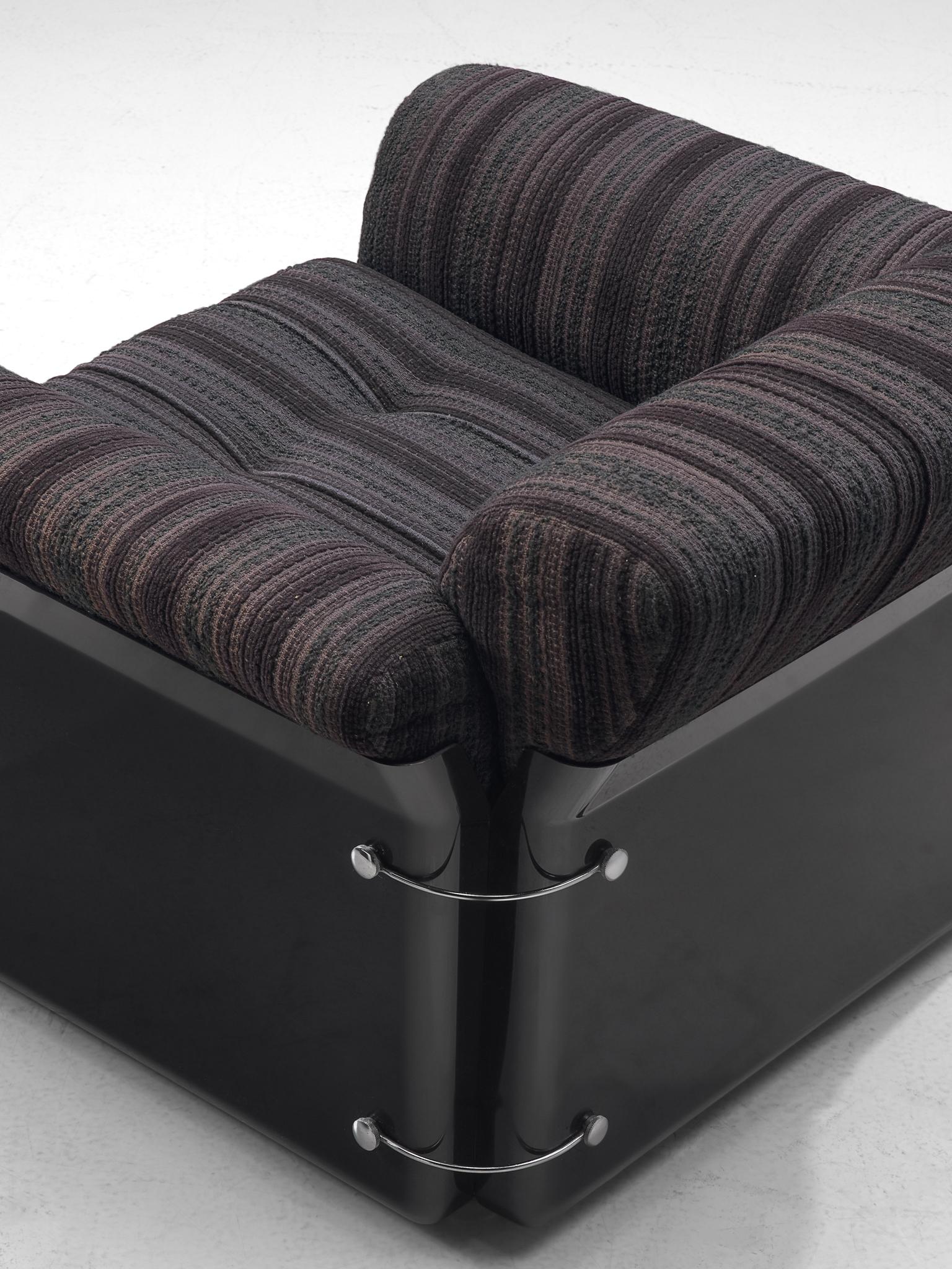 Fabric Vittorio Introini for Saporiti Pair of 'Larissa' Lounge Chairs