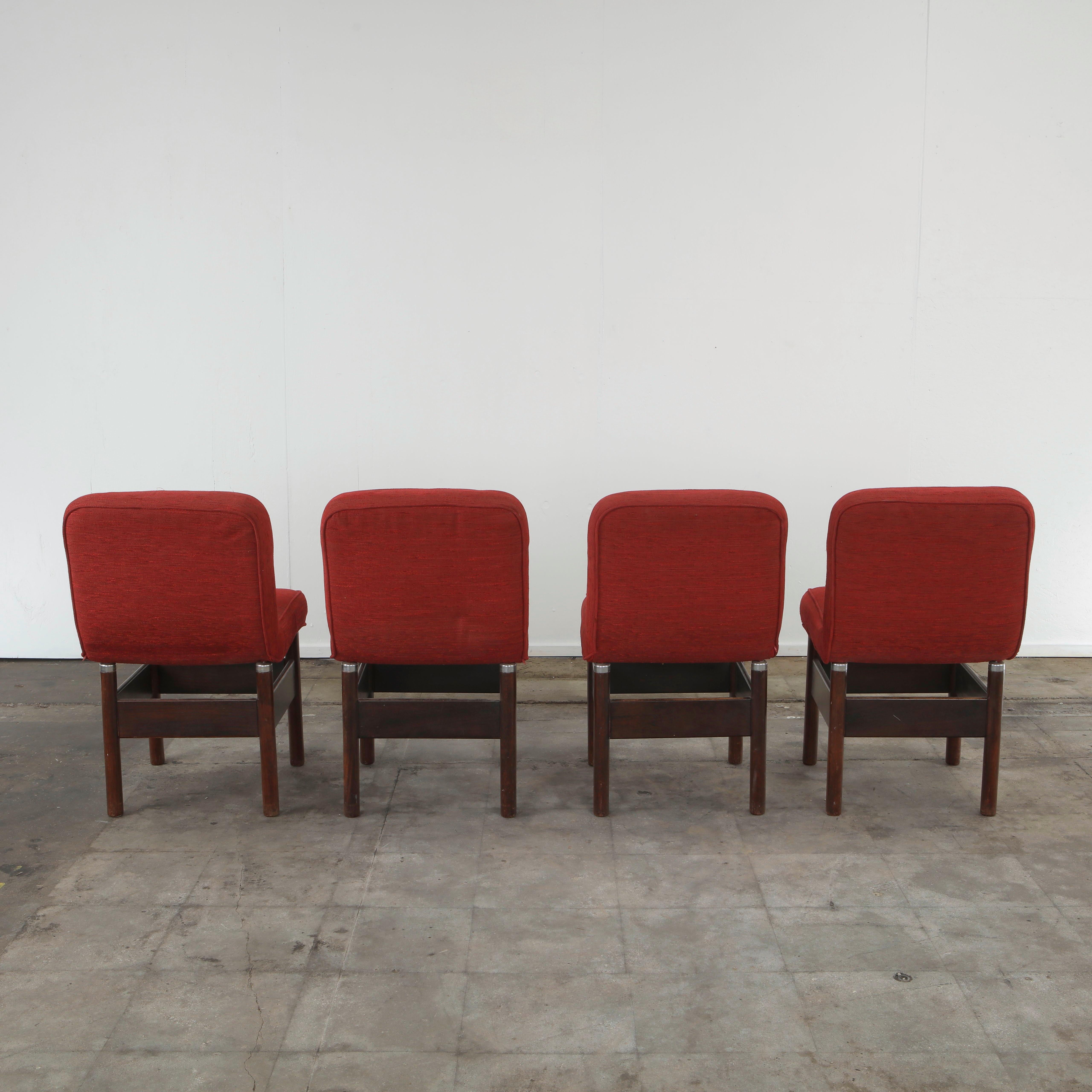 Vittorio Introini for Saporiti, Set of Four Chelsea Chairs, 1960s en Bueno estado para la venta en Los Angeles, CA