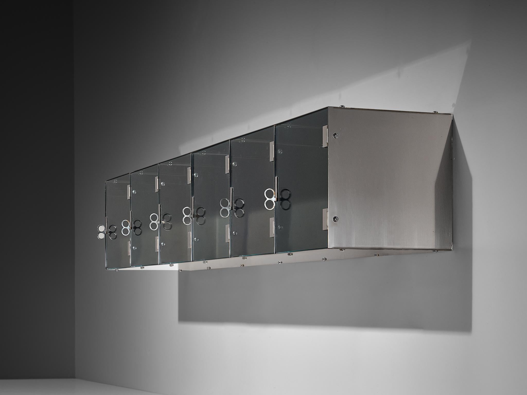 italien Buffet mural Vittorio Introini pour Saporiti en aluminium et verre en vente
