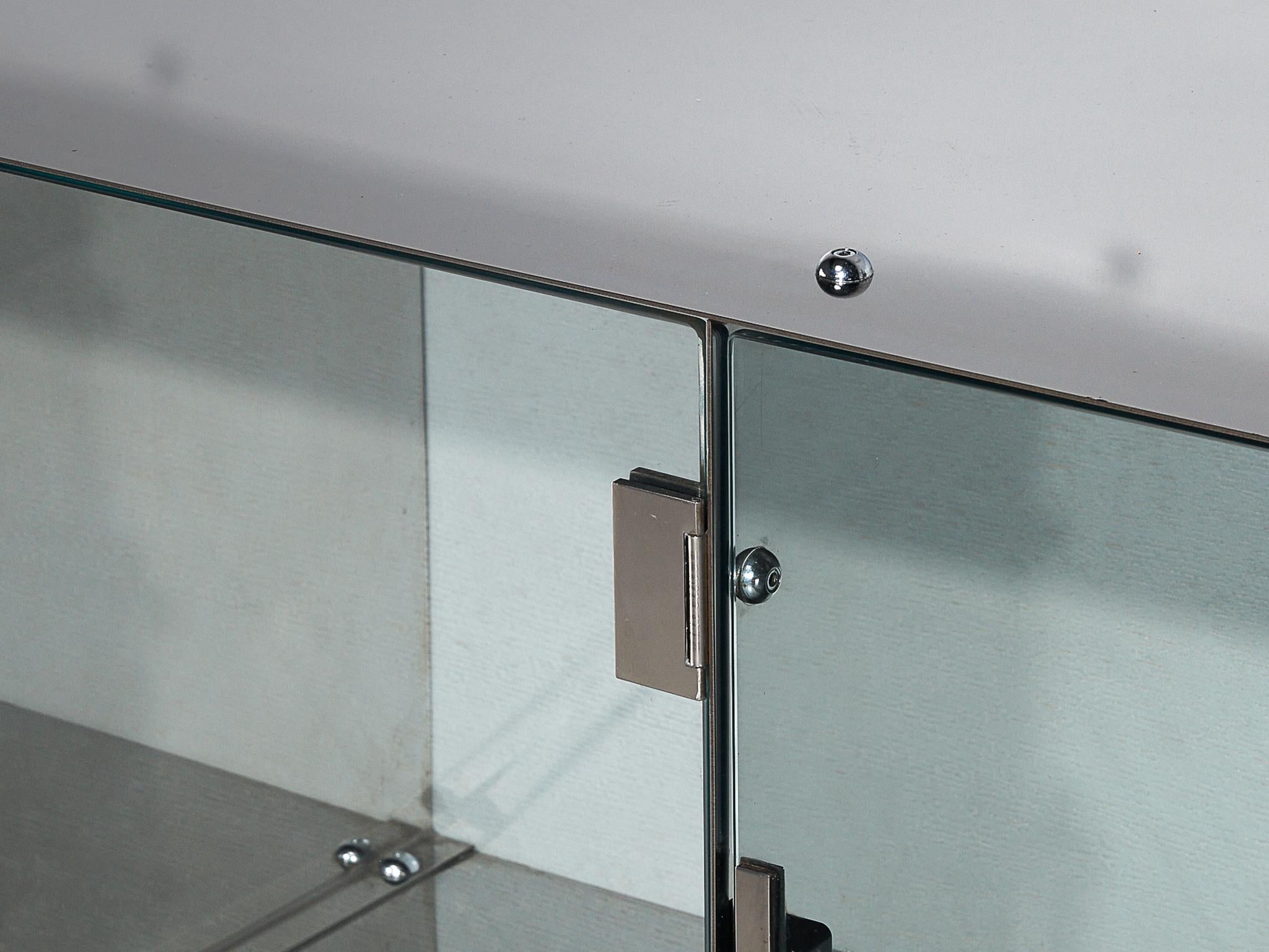 Buffet mural Vittorio Introini pour Saporiti en aluminium et verre en vente 2