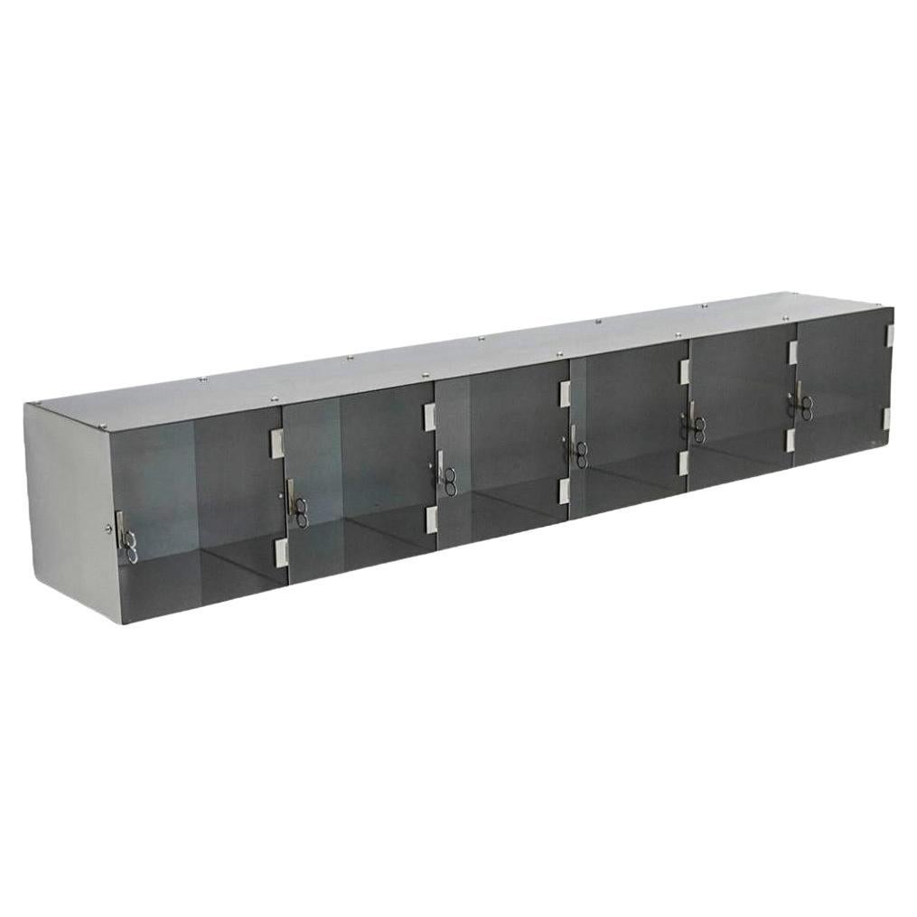 Buffet mural Vittorio Introini pour Saporiti en aluminium et verre en vente