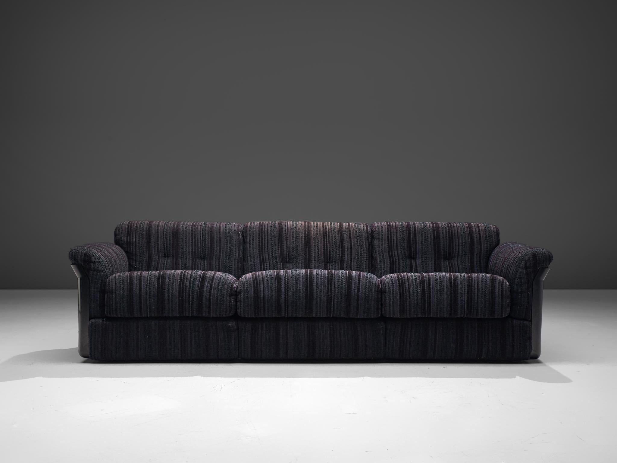 Mid-Century Modern Vittorio Introini 'Larissa' Sofa in Black for Saporiti