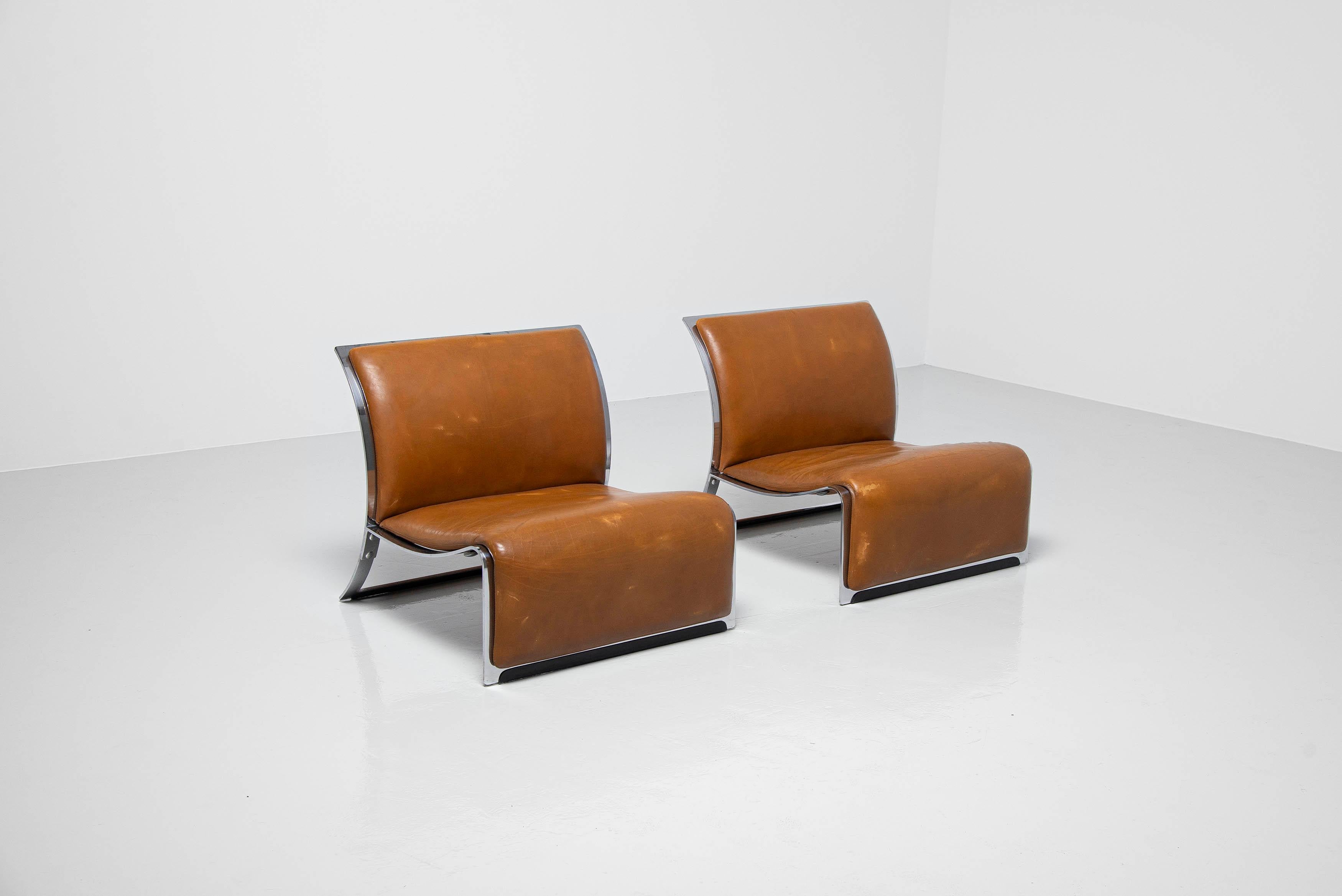 Mid-Century Modern Vittorio Introini Lounge Chairs Saporiti, Italy, 1965