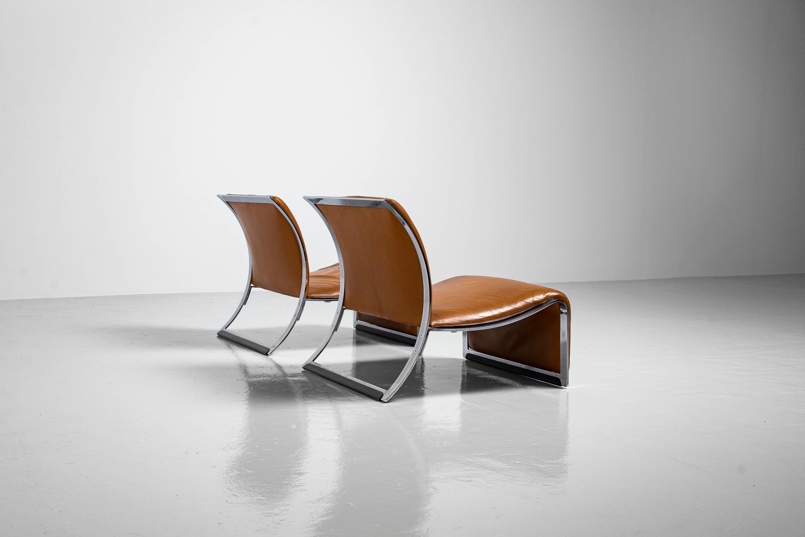 Vittorio Introini Lounge Chairs Saporiti, Italy, 1965 In Good Condition In Roosendaal, Noord Brabant