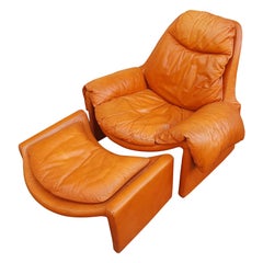 Vittorio Introini, P60, Armchair and Ottoman, La Proposals, 1969