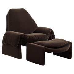 Vittorio Introini P60 chair & ottoman for Saporiti, Italy 1970s.