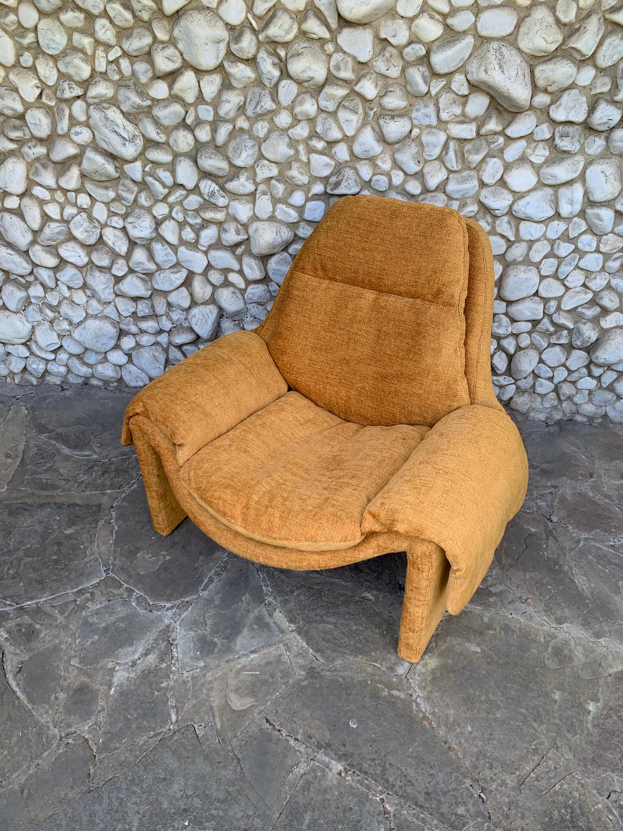 Vittorio Introini P60 lounge chair for Saporiti Italy, 1970s For Sale 4