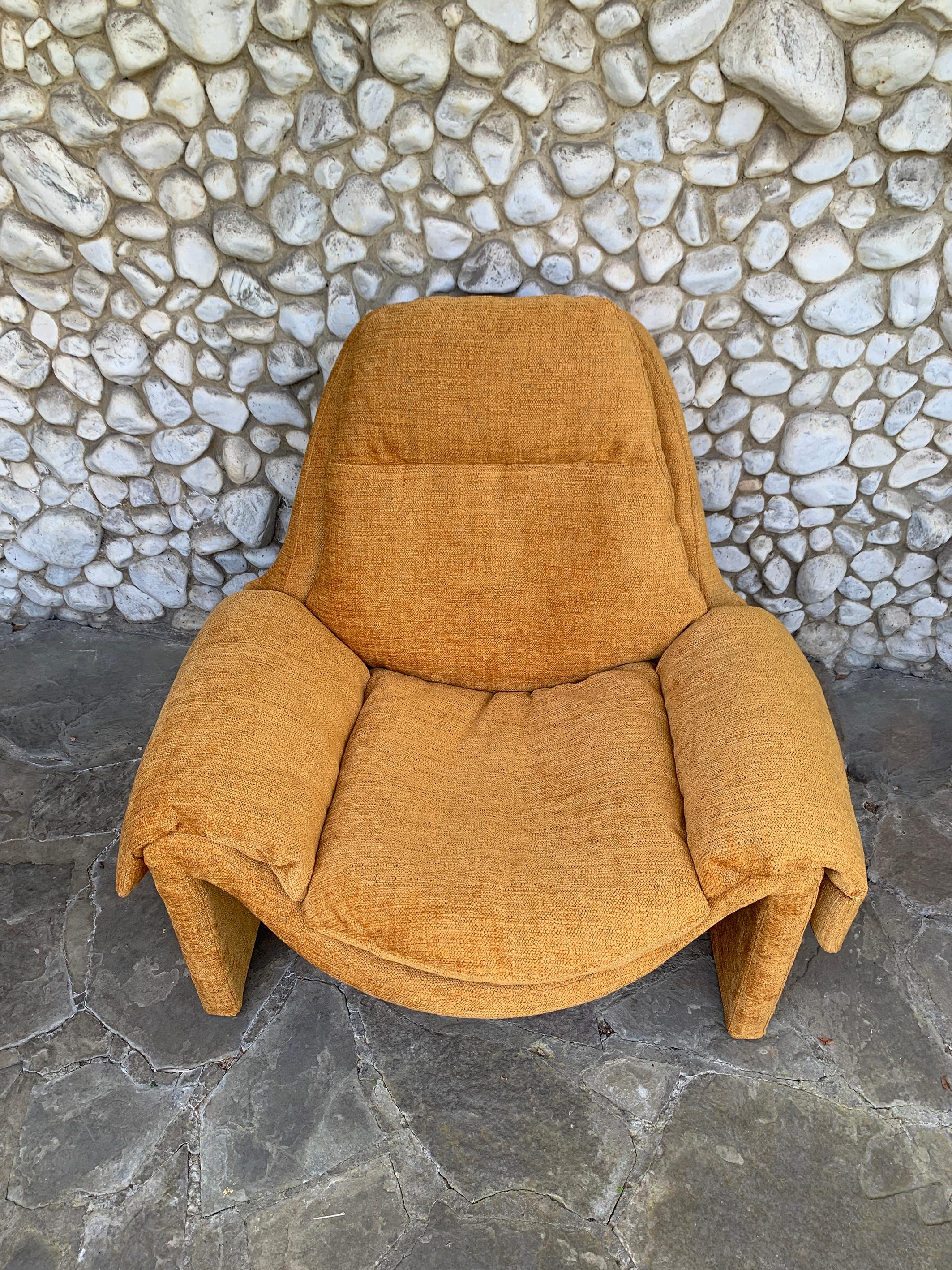 Vittorio Introini P60 lounge chair for Saporiti Italy, 1970s In Good Condition For Sale In Vorst, BE