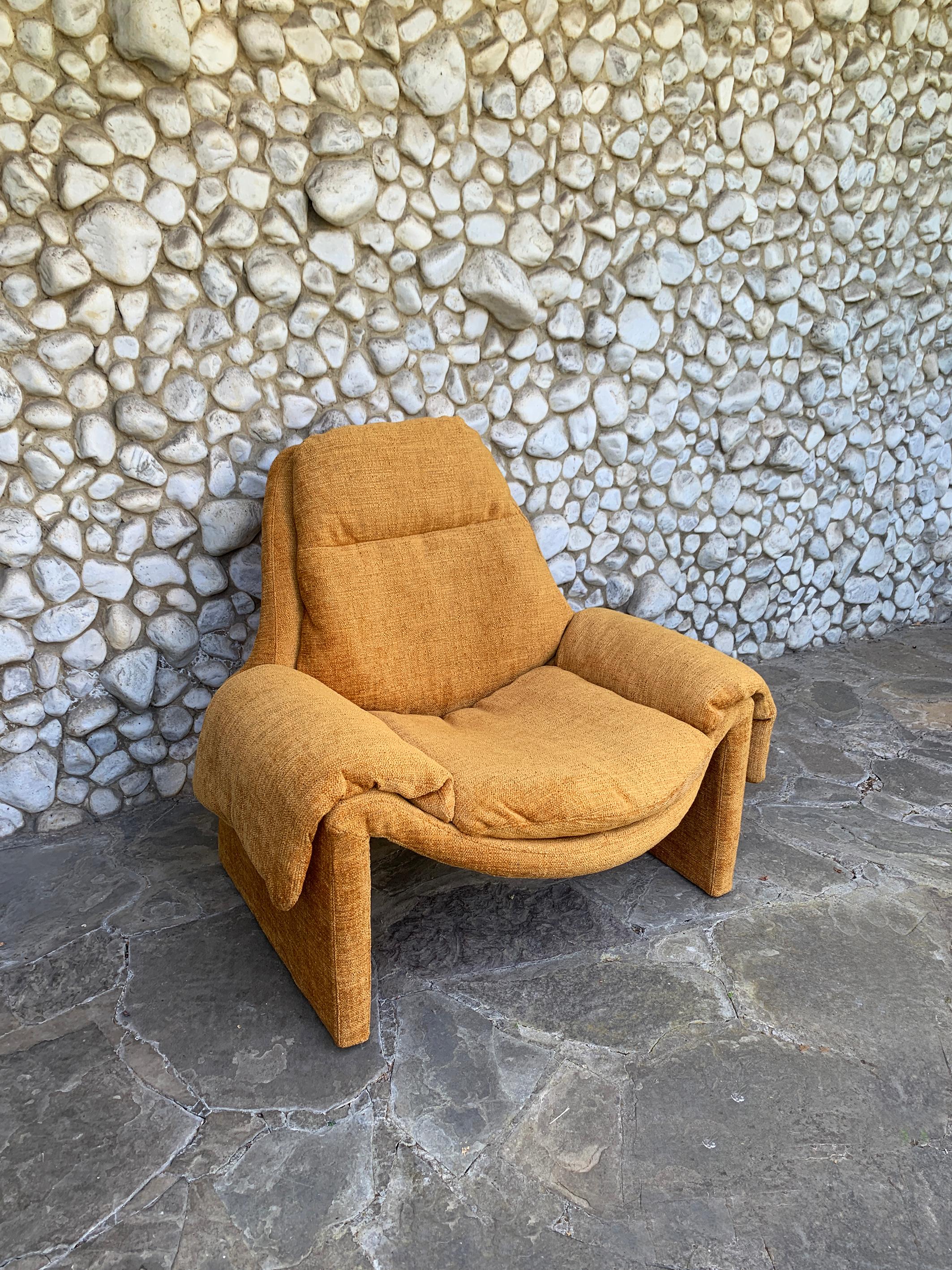 Vittorio Introini P60 lounge chair for Saporiti Italy, 1970s For Sale 1