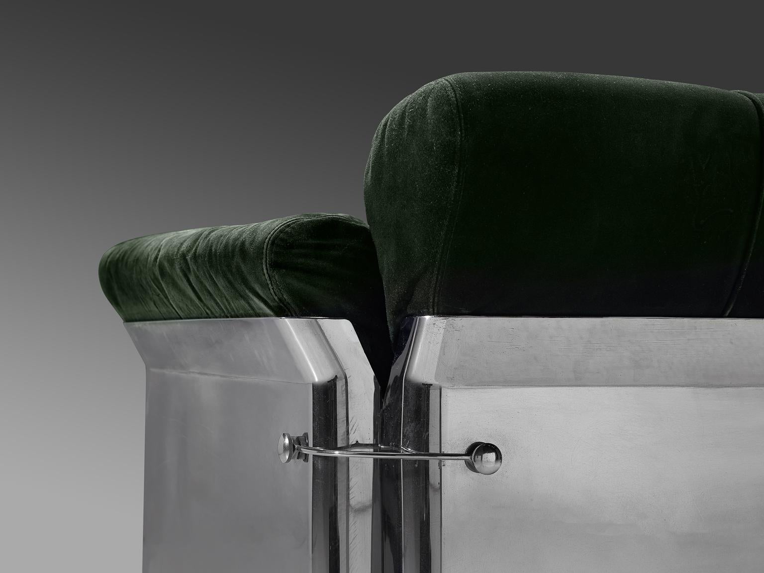 Suede Vittorio Introini Pair of 'Larissa' Lounge Chairs for Saporiti