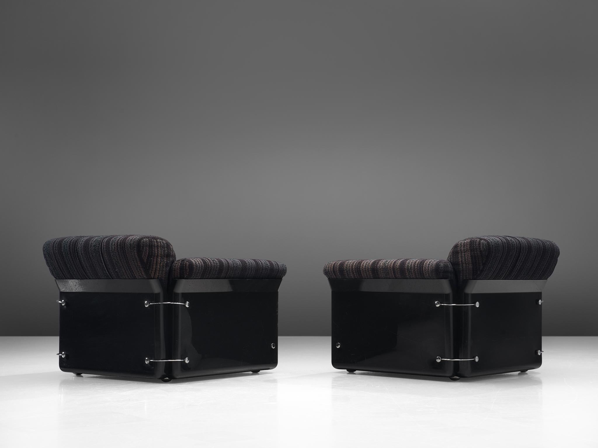 Acrylic Vittorio Introini Pair of 'Larissa' Lounge Set in Black for Saporiti
