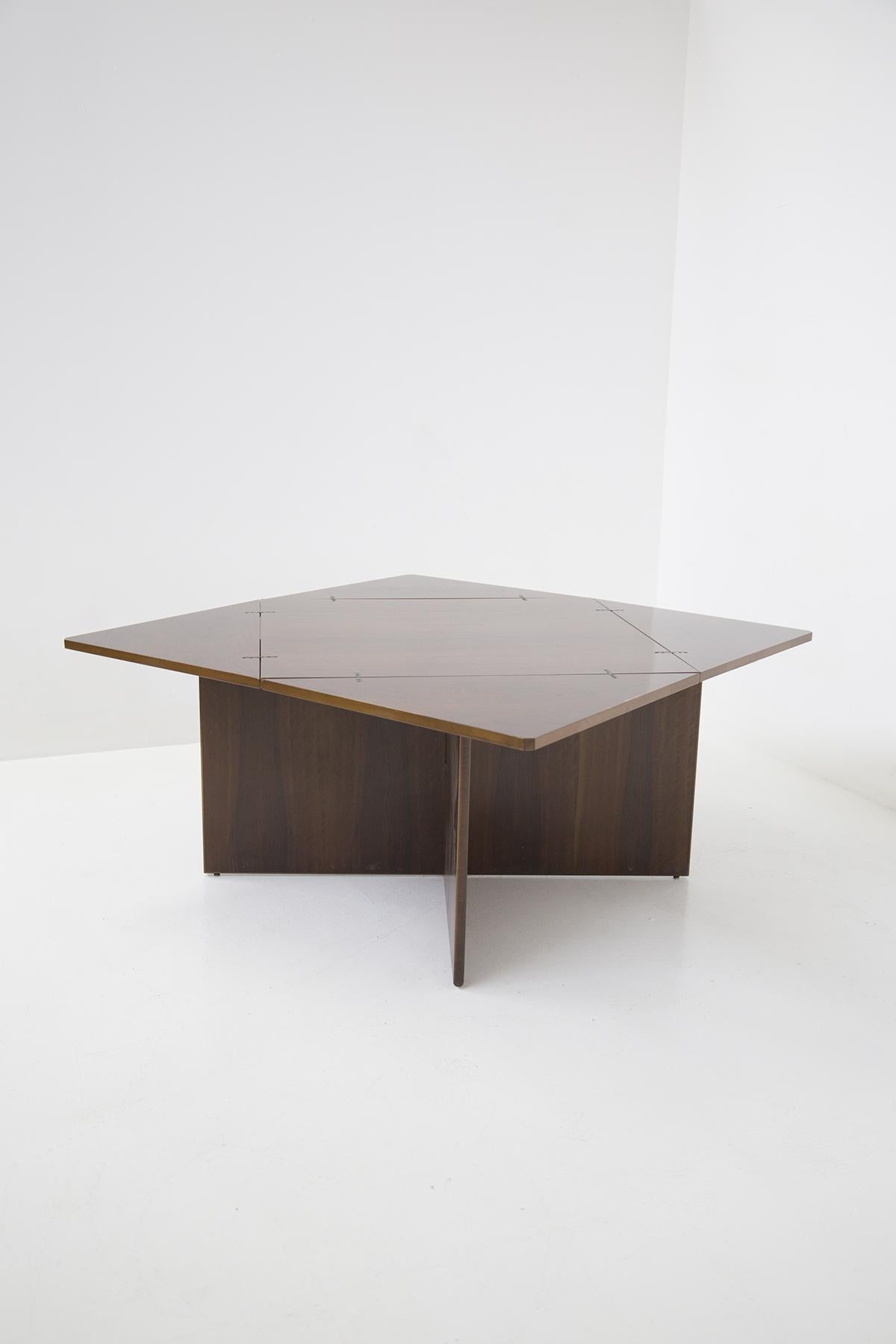 Late 20th Century Vittorio Introini Rare Vintage Folding Wooden Table for Sormani