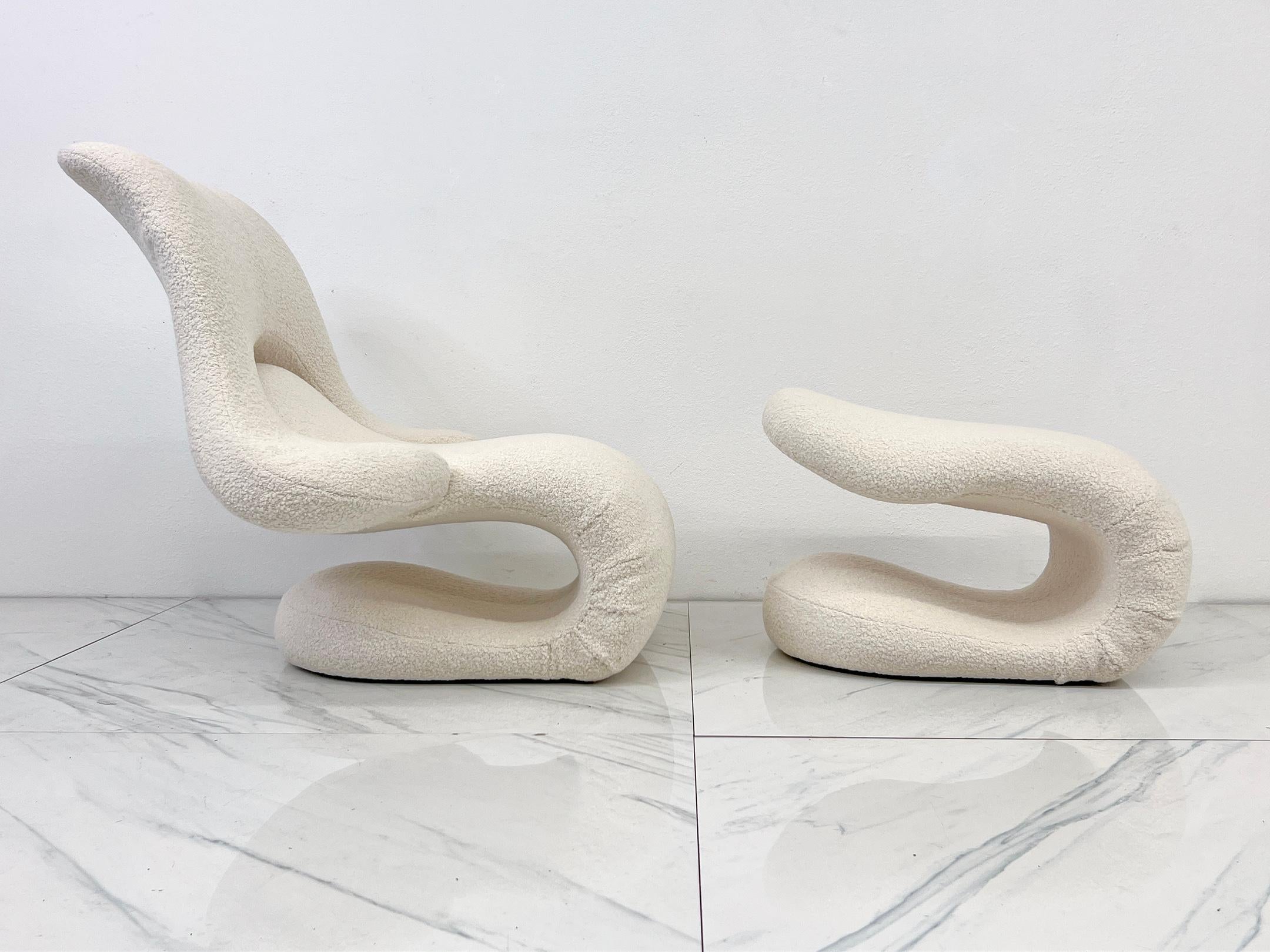 Sillón Relax y Reposapiés Vittorio Introini, Boucle belga, Felice Rossi, 1978 en venta 2