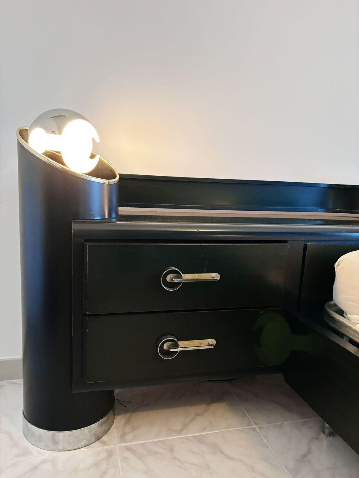 Vittorio Introini Saporiti Style Bed Lamps & Stereo Design 1970's In Good Condition For Sale In Taranto, IT