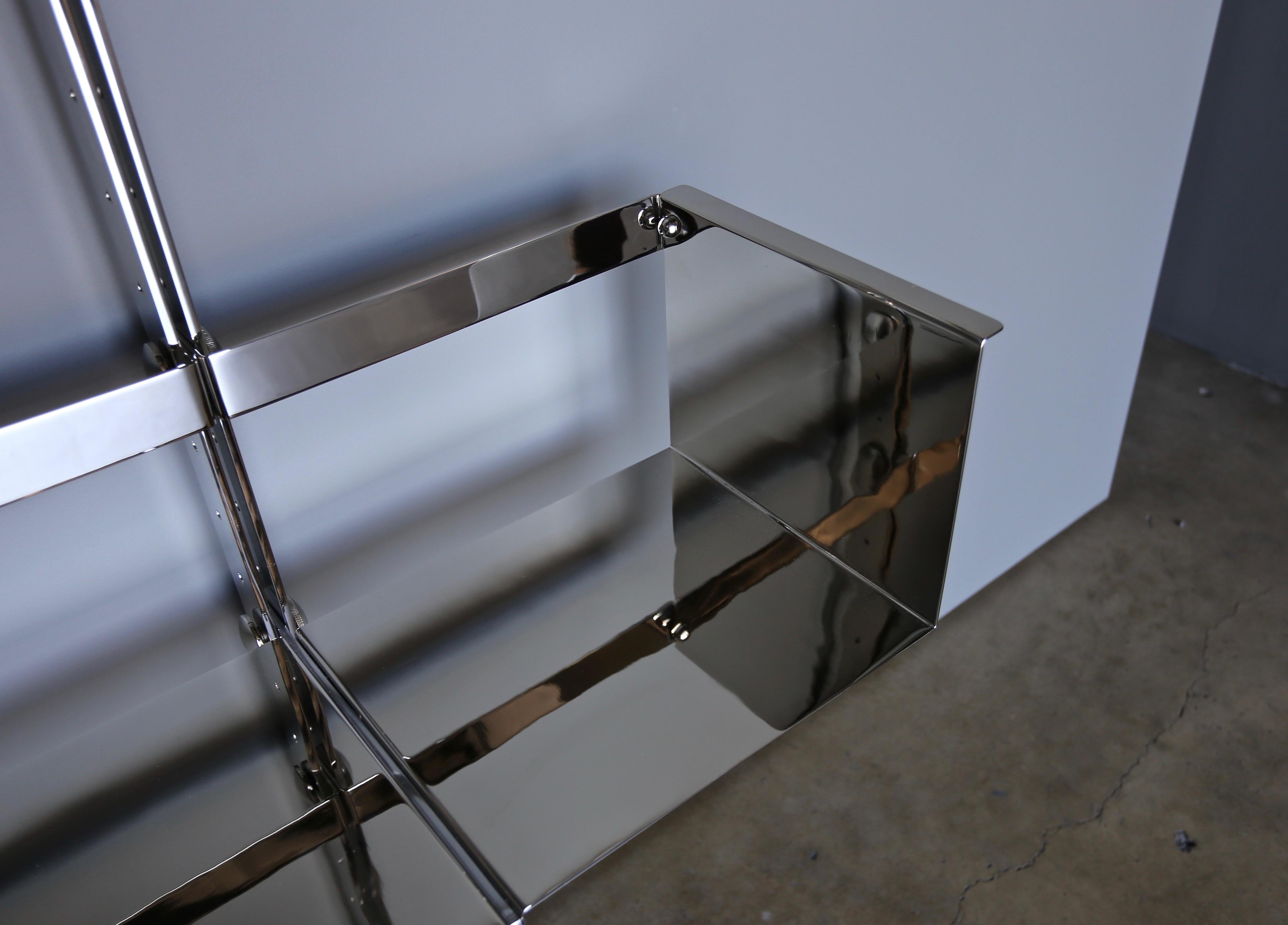 Plated Vittorio Introini Shelving Unit for Saporiti Italy, circa 1969