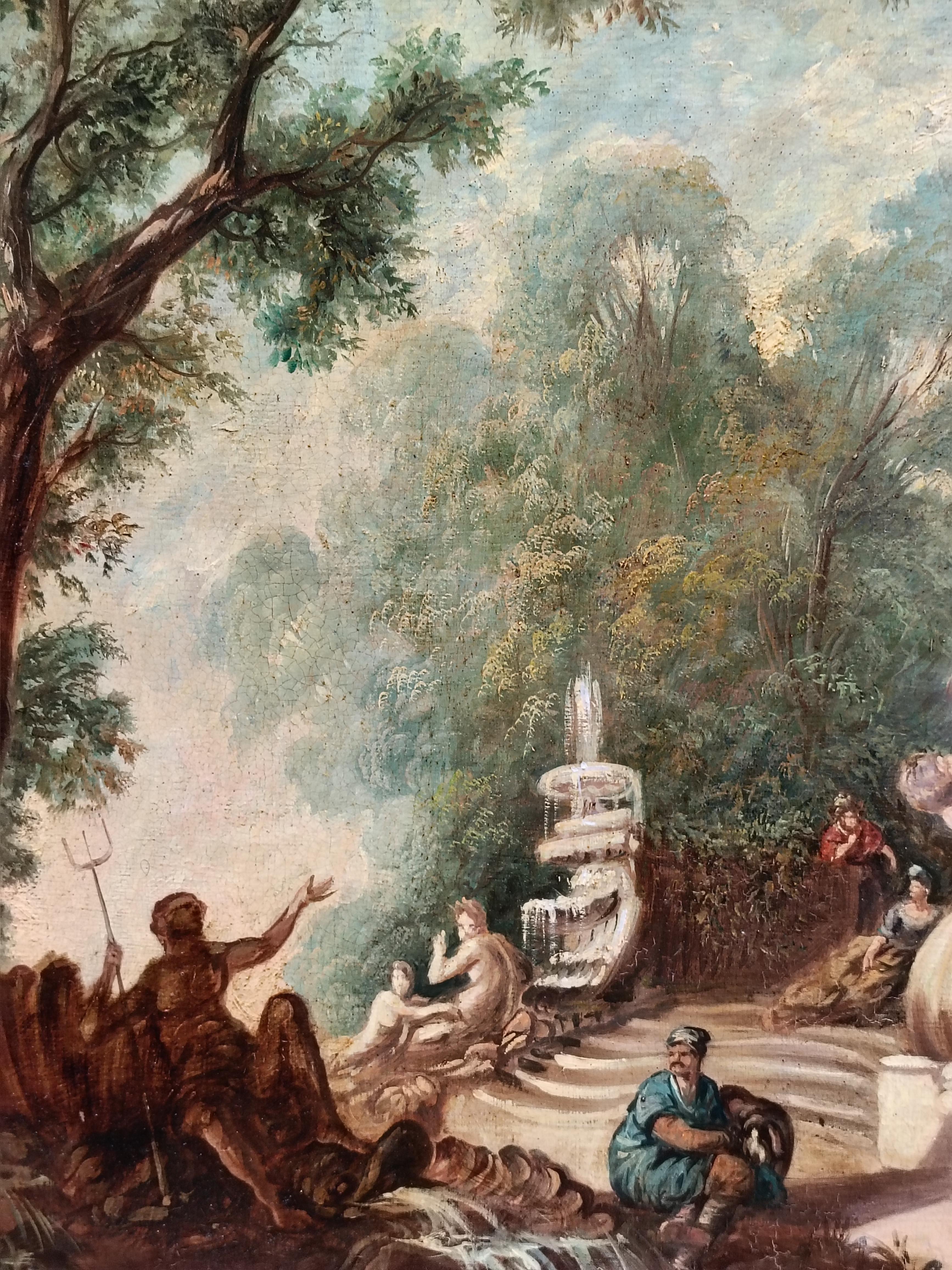 CAPRICCI LANDESCAPE – römische Schule –  Italienisches Öl auf Leinwand Gemälde im Angebot 8