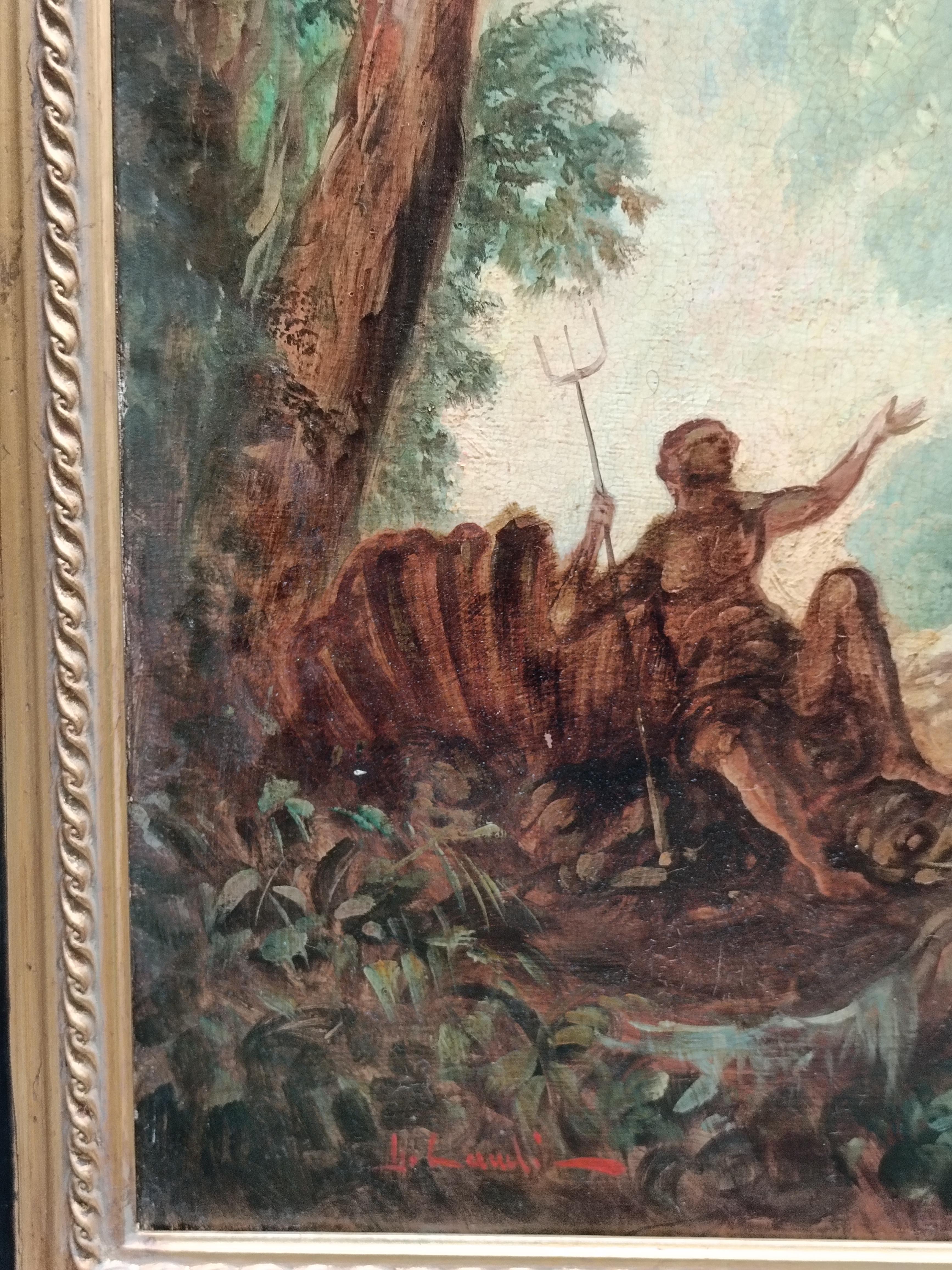 CAPRICCI LANDESCAPE – römische Schule –  Italienisches Öl auf Leinwand Gemälde im Angebot 9