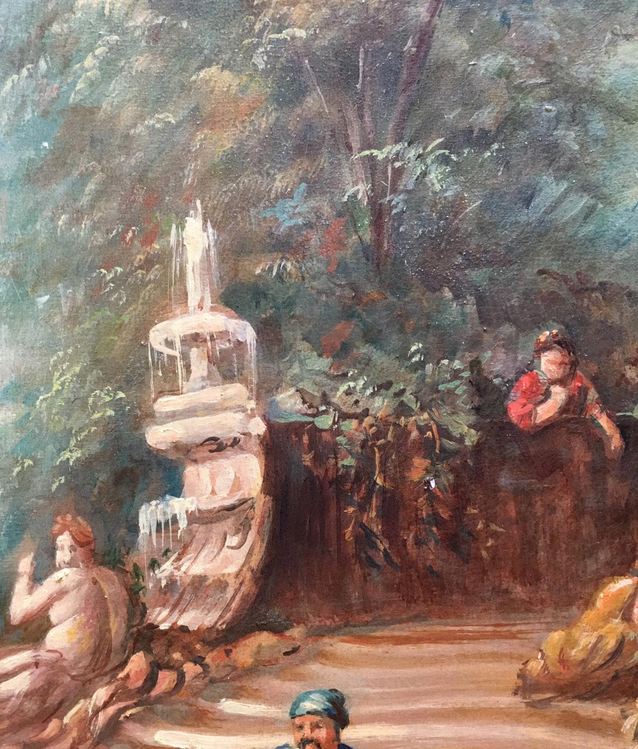 CAPRICCI LANDESCAPE -Roman School - Italian Oil on Canvas Painting For Sale 3