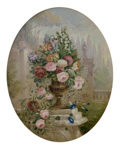 FLOWERS - Italienische Schule - Stillleben Öl auf Leinwand Gemälde