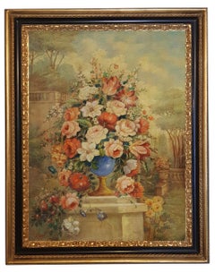 FLOWERS- Vittorio Landi -  Neapolitan School - Oil on canvas painting