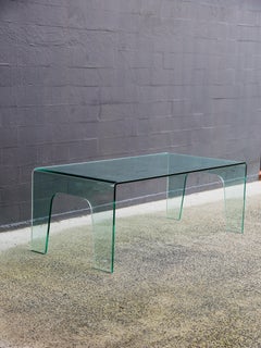Vittorio Livi for FIAM Italy Curved Glass Waterfall Table