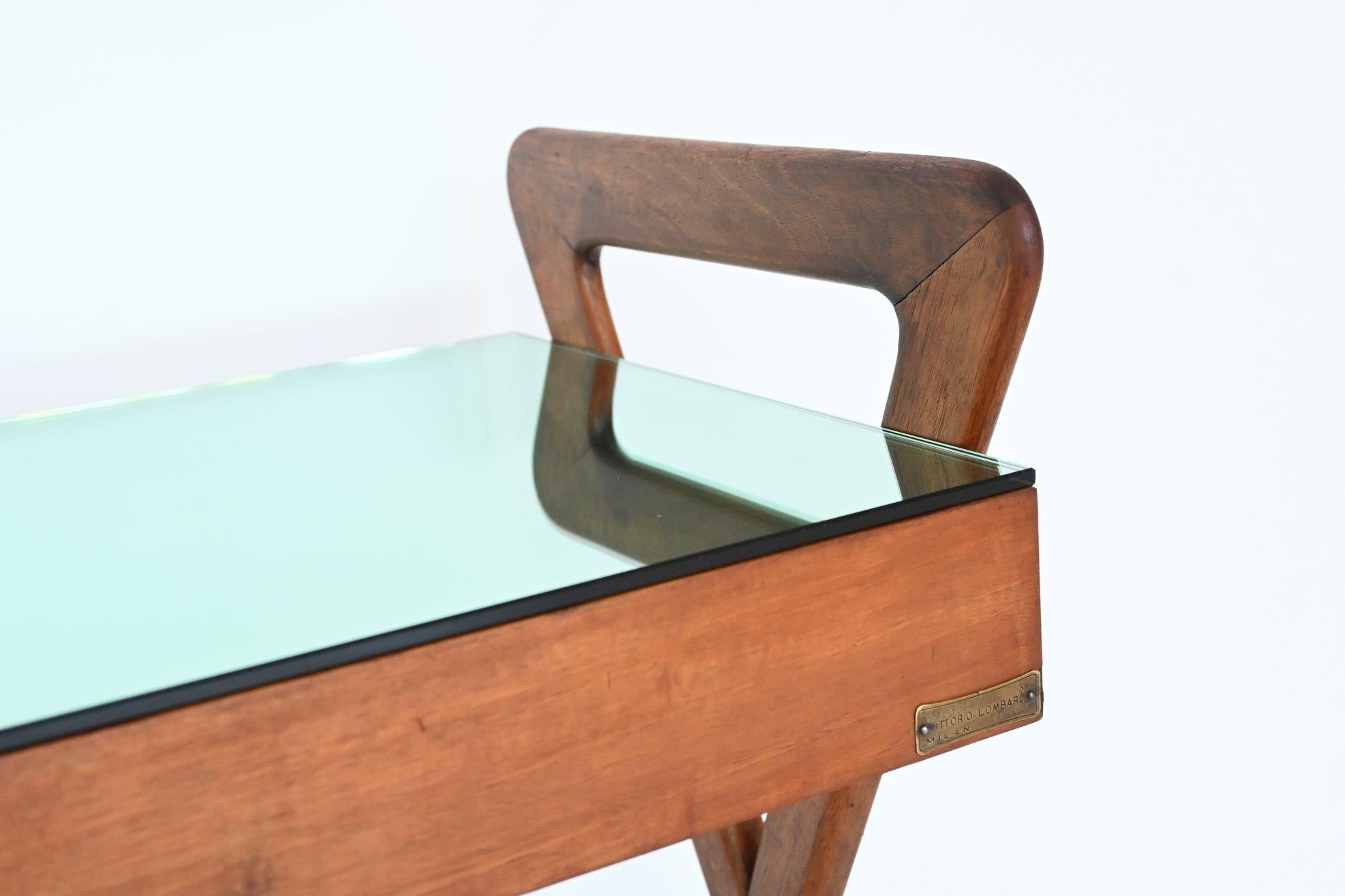 Vittorio Lombardi Mirror Console Table Teak Wood, Italy, 1969 3