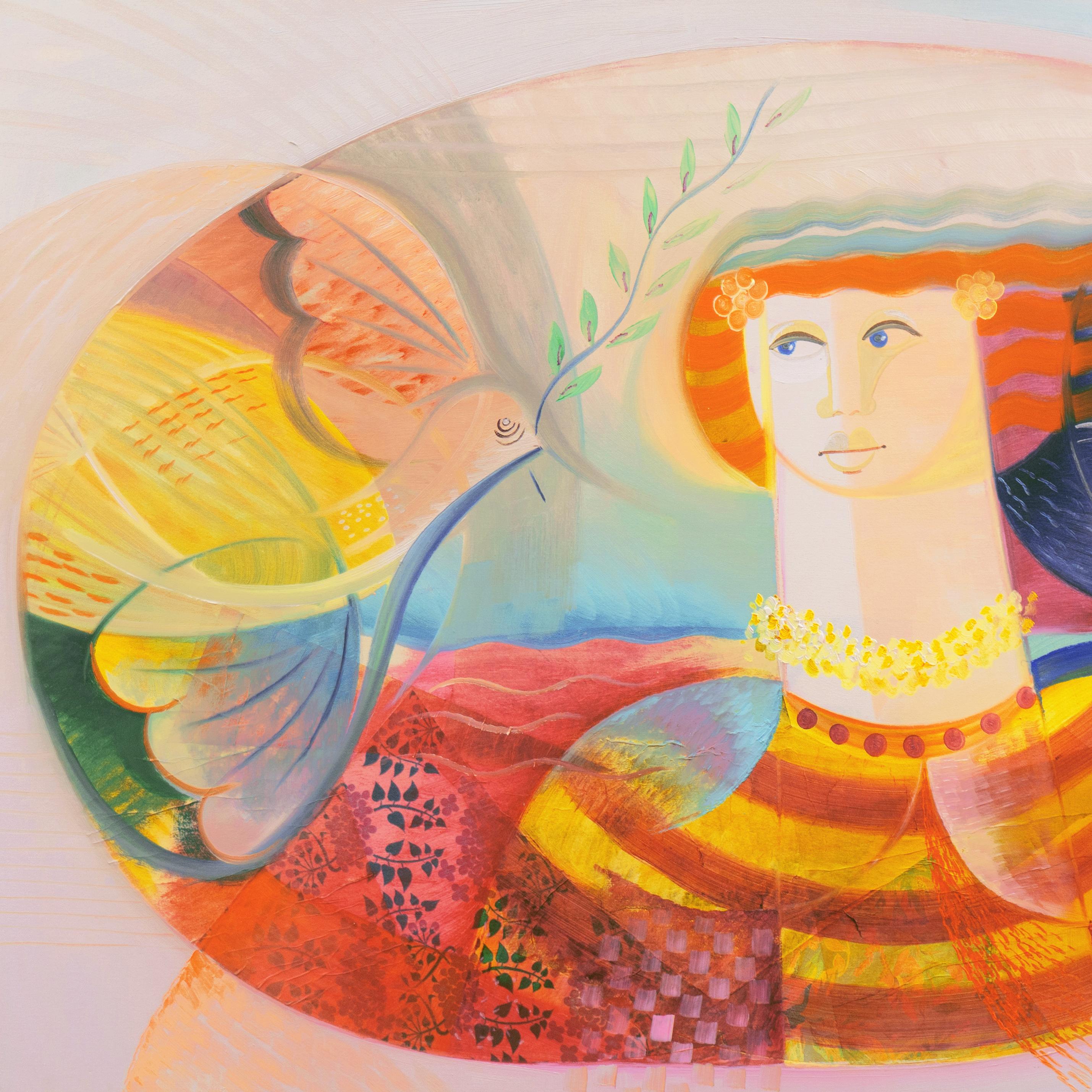 'Dove of Peace', Large Oil, New Figurative Movement, Italian Modernism, Biennale For Sale 1
