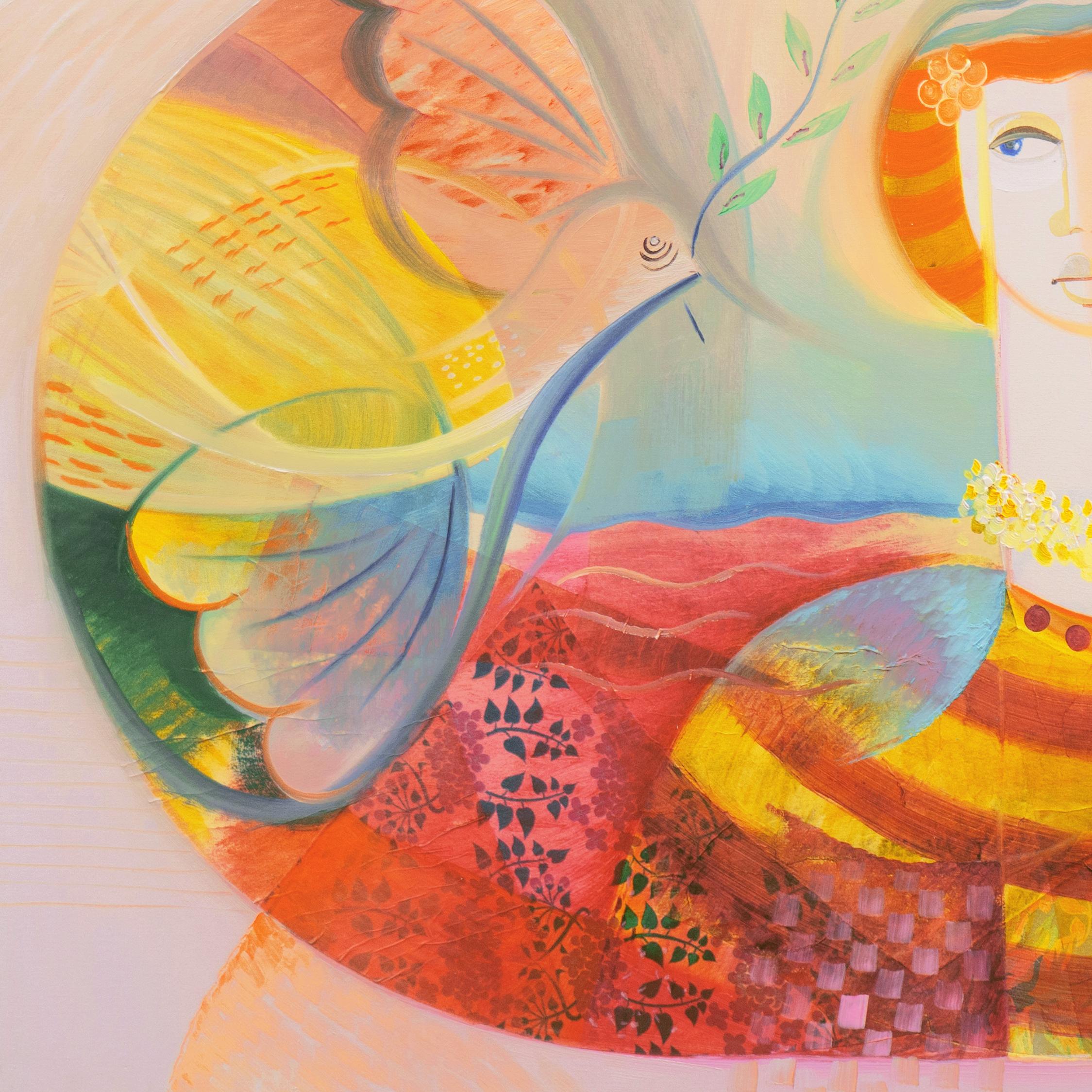 'Dove of Peace', Large Oil, New Figurative Movement, Italian Modernism, Biennale For Sale 2