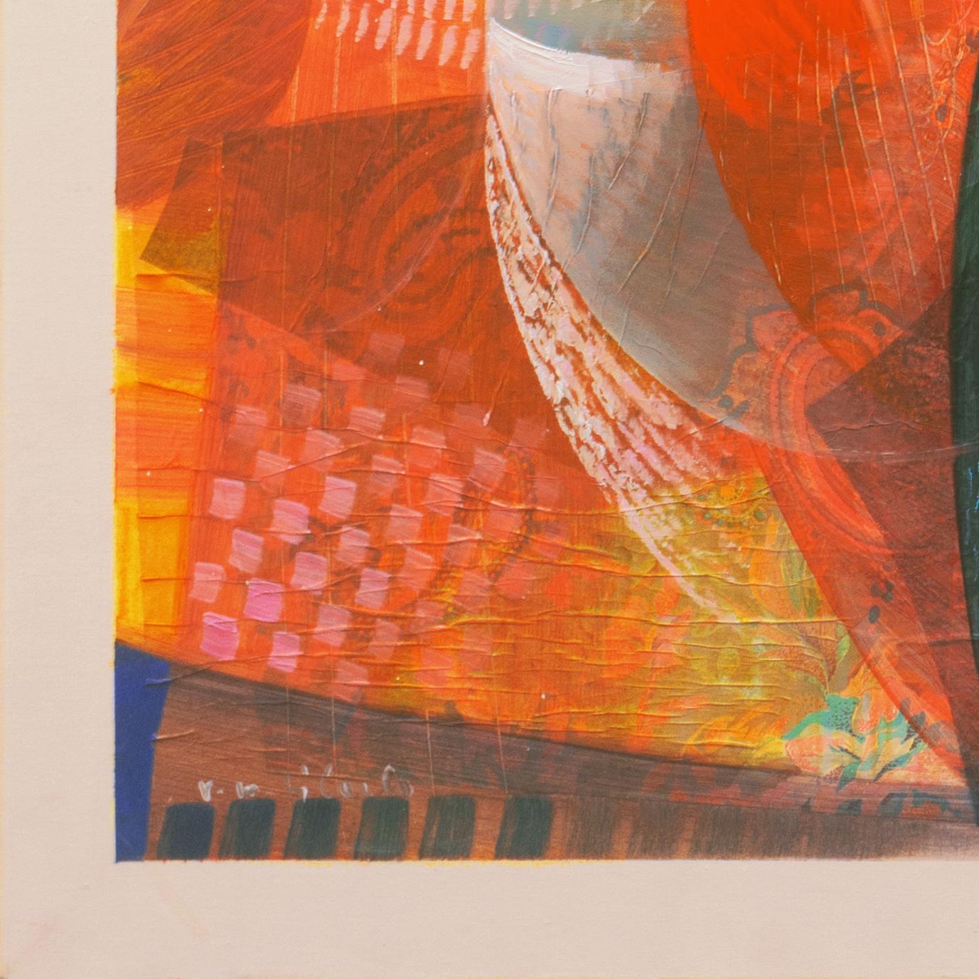 'Lovers beneath a Tree of Doves', New Figurative Movement, Italian Modernist Oil For Sale 1