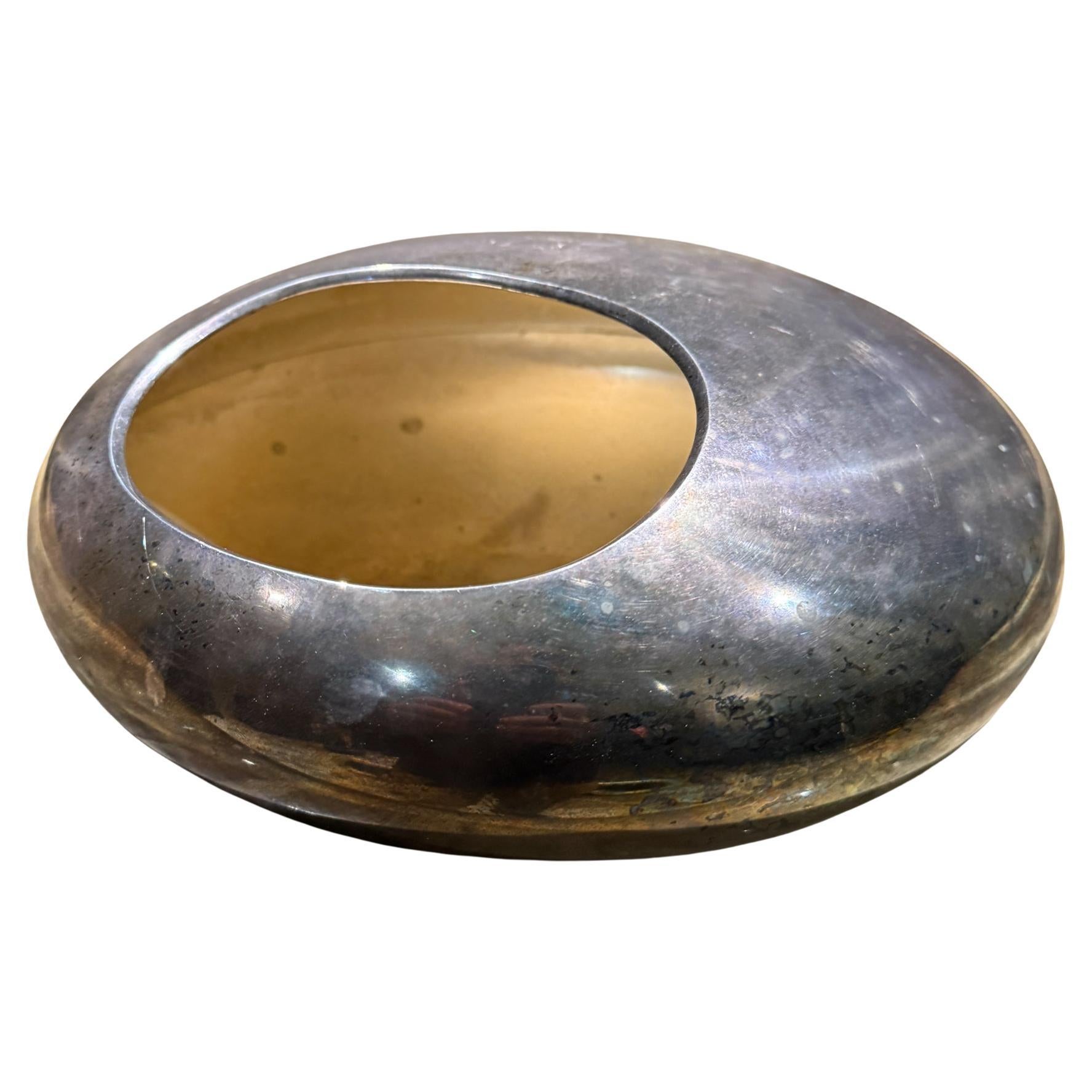 Vittorio Mazzuconni Firenze Bowl Silver-Plated Vide Poche Vase Post-Modern en vente