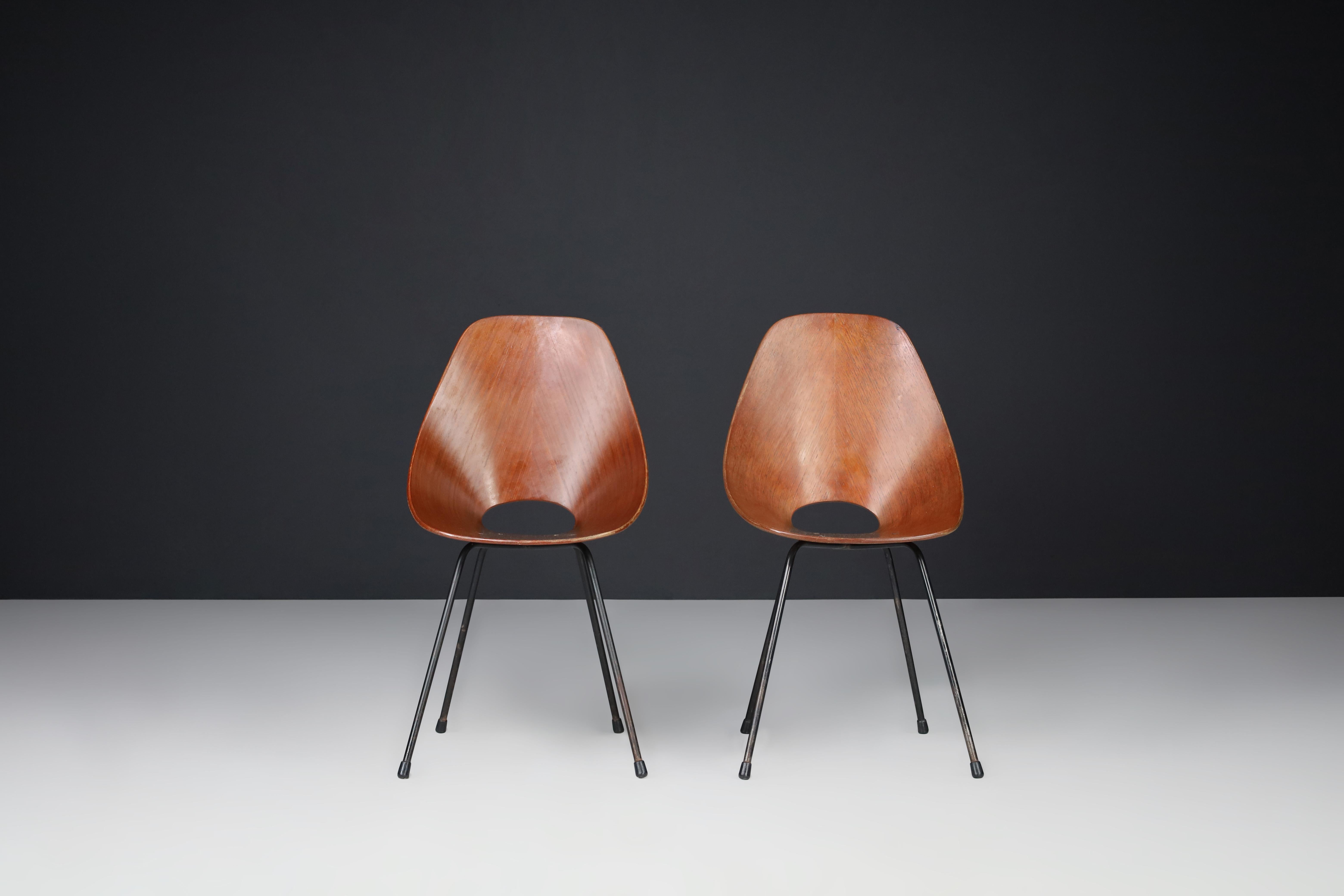 Vittorio Nobili for Fratelli Tagliabue Medea Dining Chairs, Italy, 1955 In Good Condition For Sale In Almelo, NL